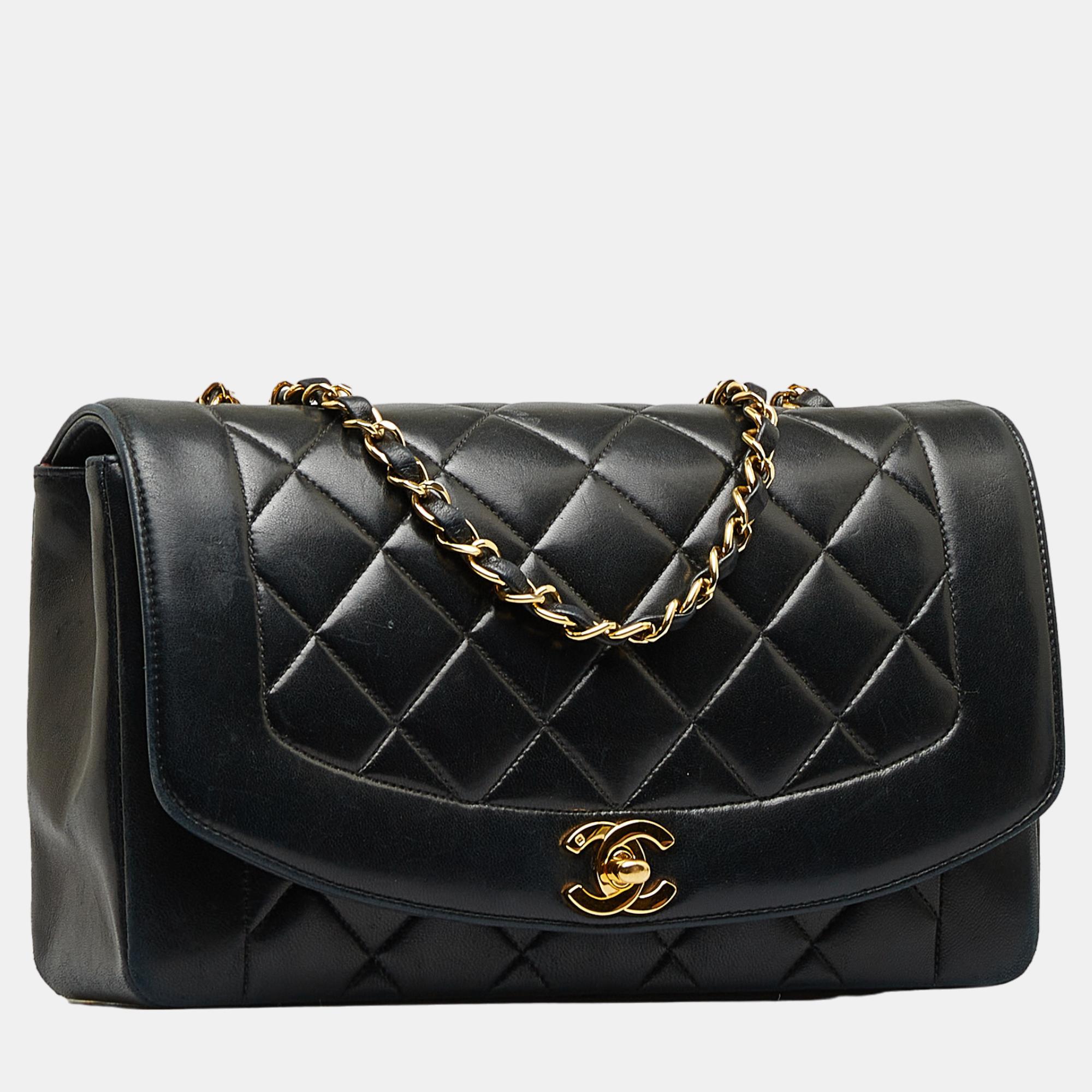 

Chanel Black Small Diana Flap Crossbody Bag