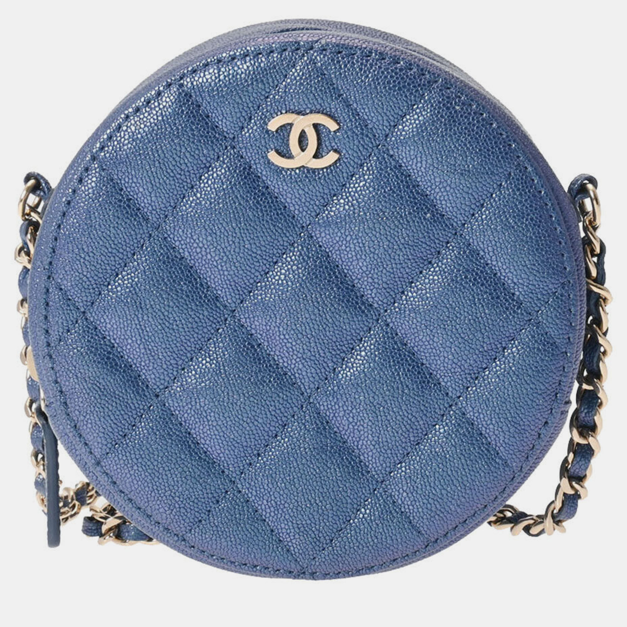 

Chanel Blue Leather Round as Earth Shoulder Bag