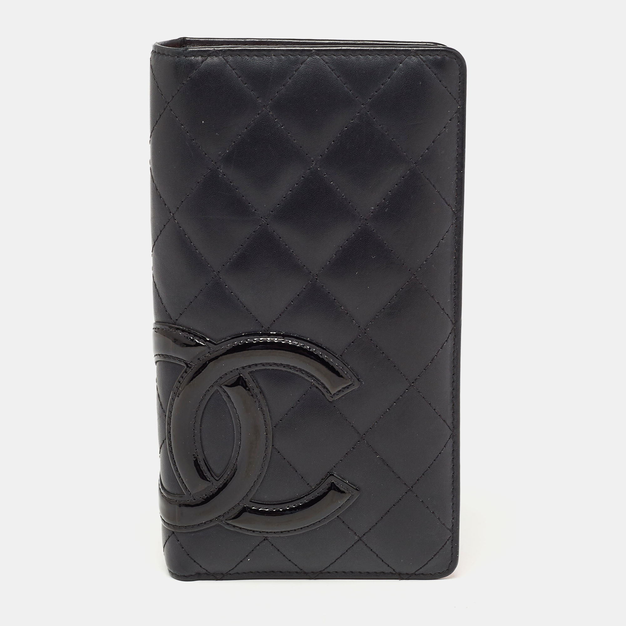 Pre-owned Chanel Black Quilted Leather Cambon Ligne Long Wallet