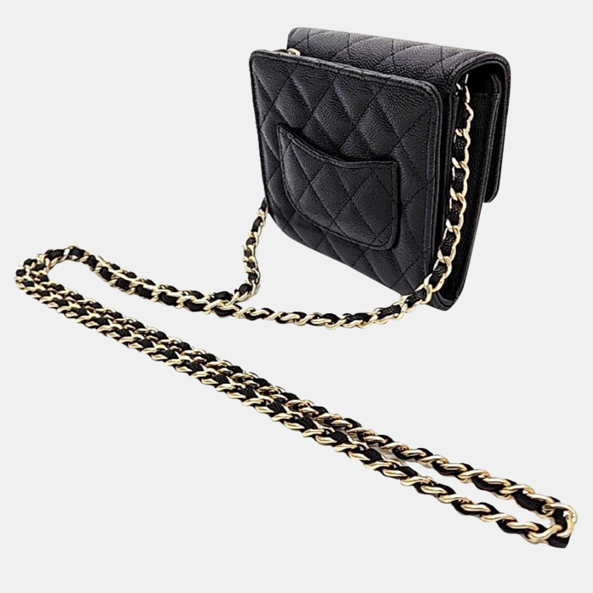 

Chanel Caviar Classic Chain Wallet, Black