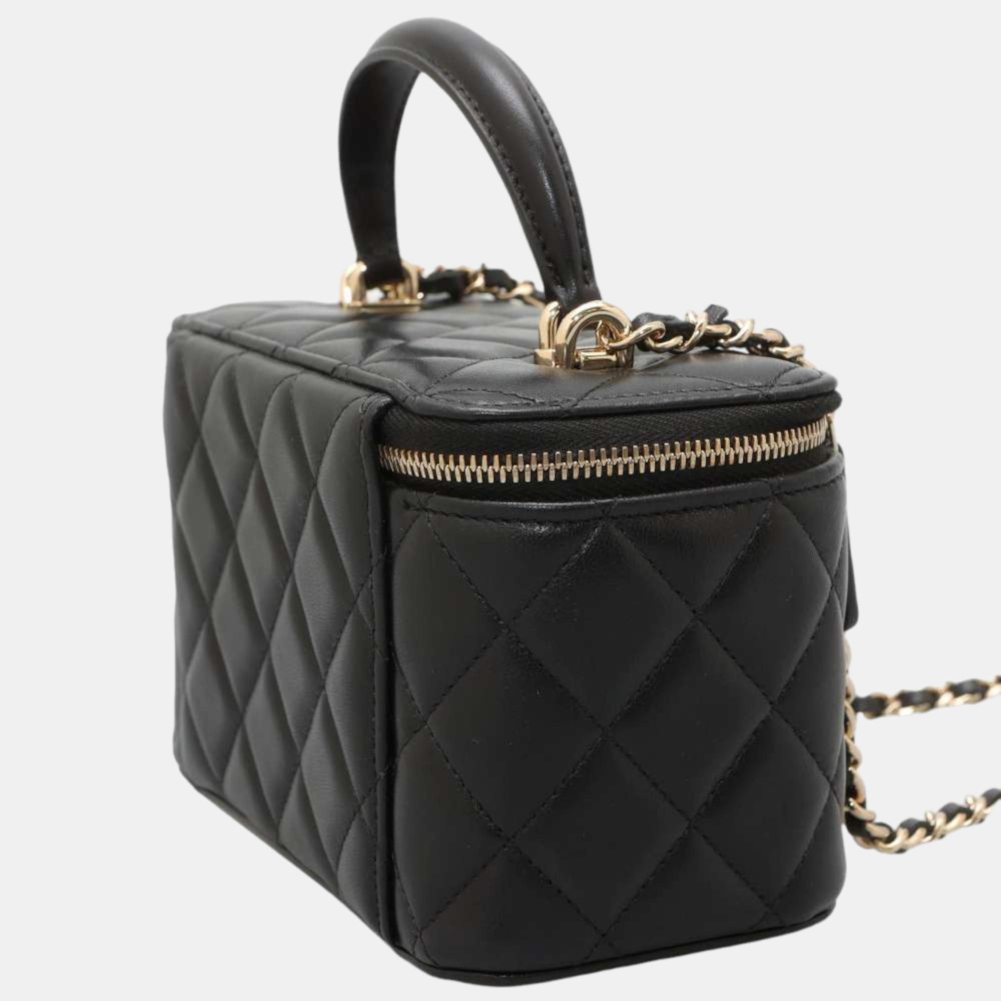 

Chanel Black Leather Vanity Case