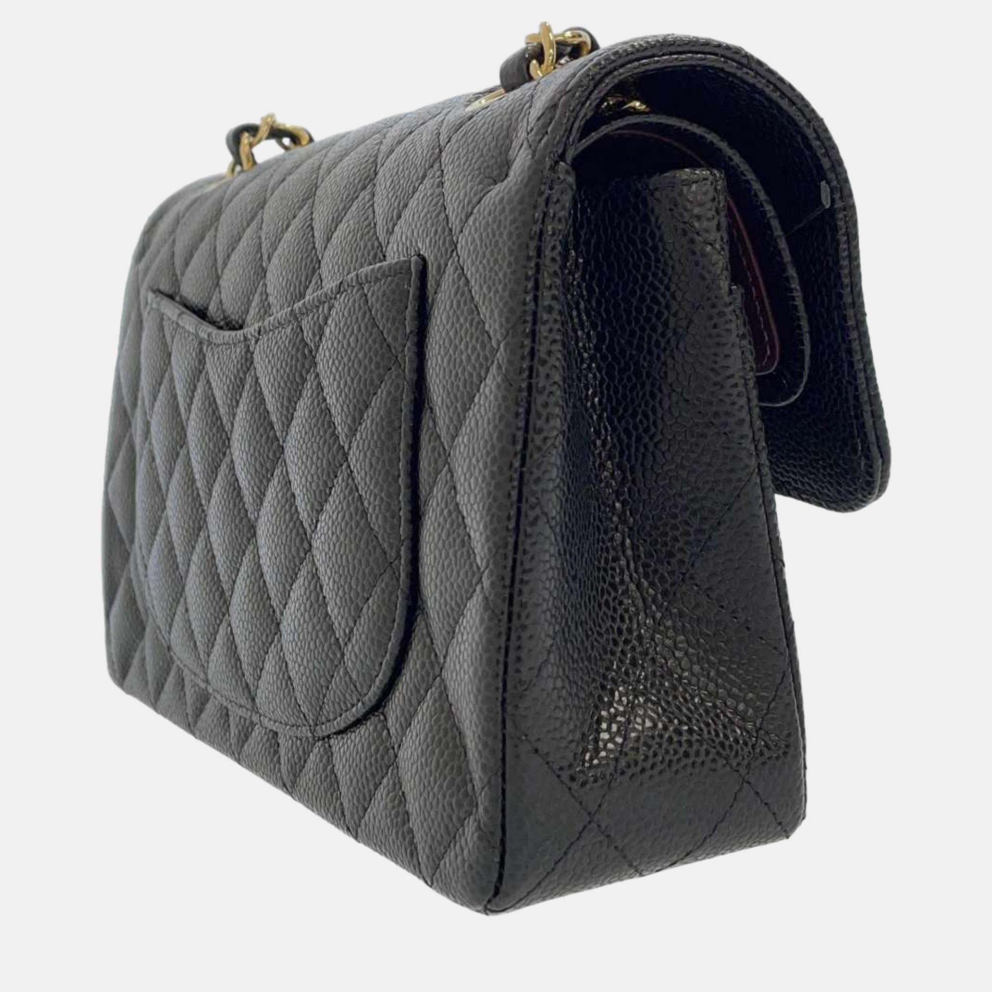 

Chanel Black Leather Classic Double Flap Bag