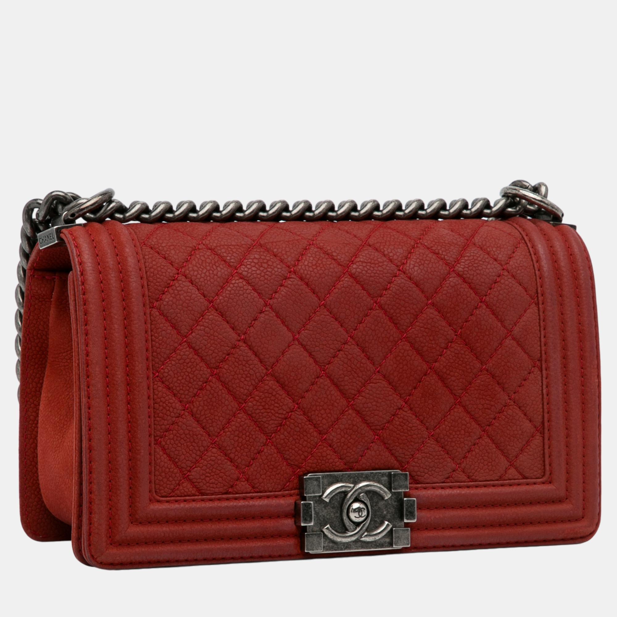 

Chanel Red Medium Caviar Boy Flap Bag