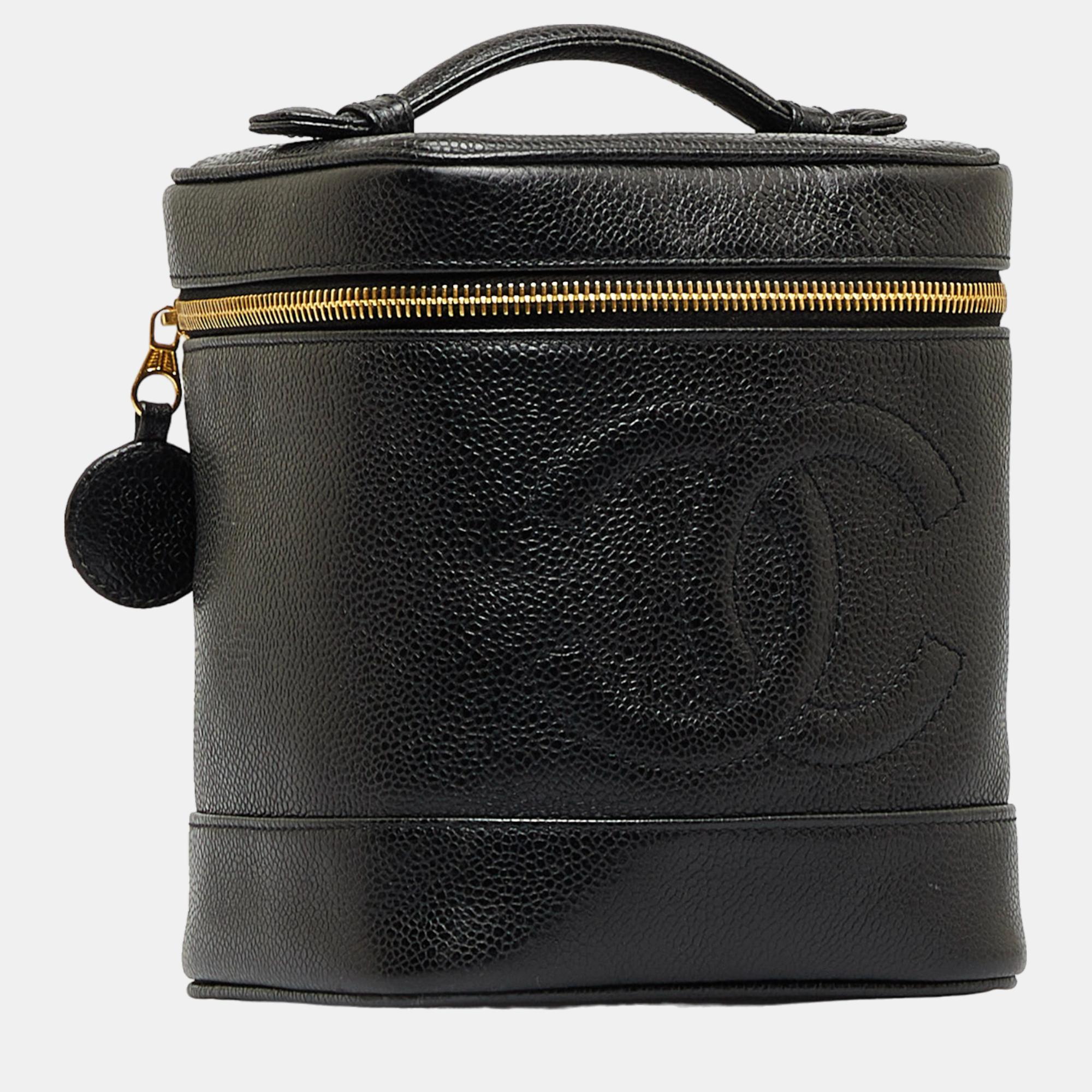 

Chanel Black CC Caviar Vanity Bag
