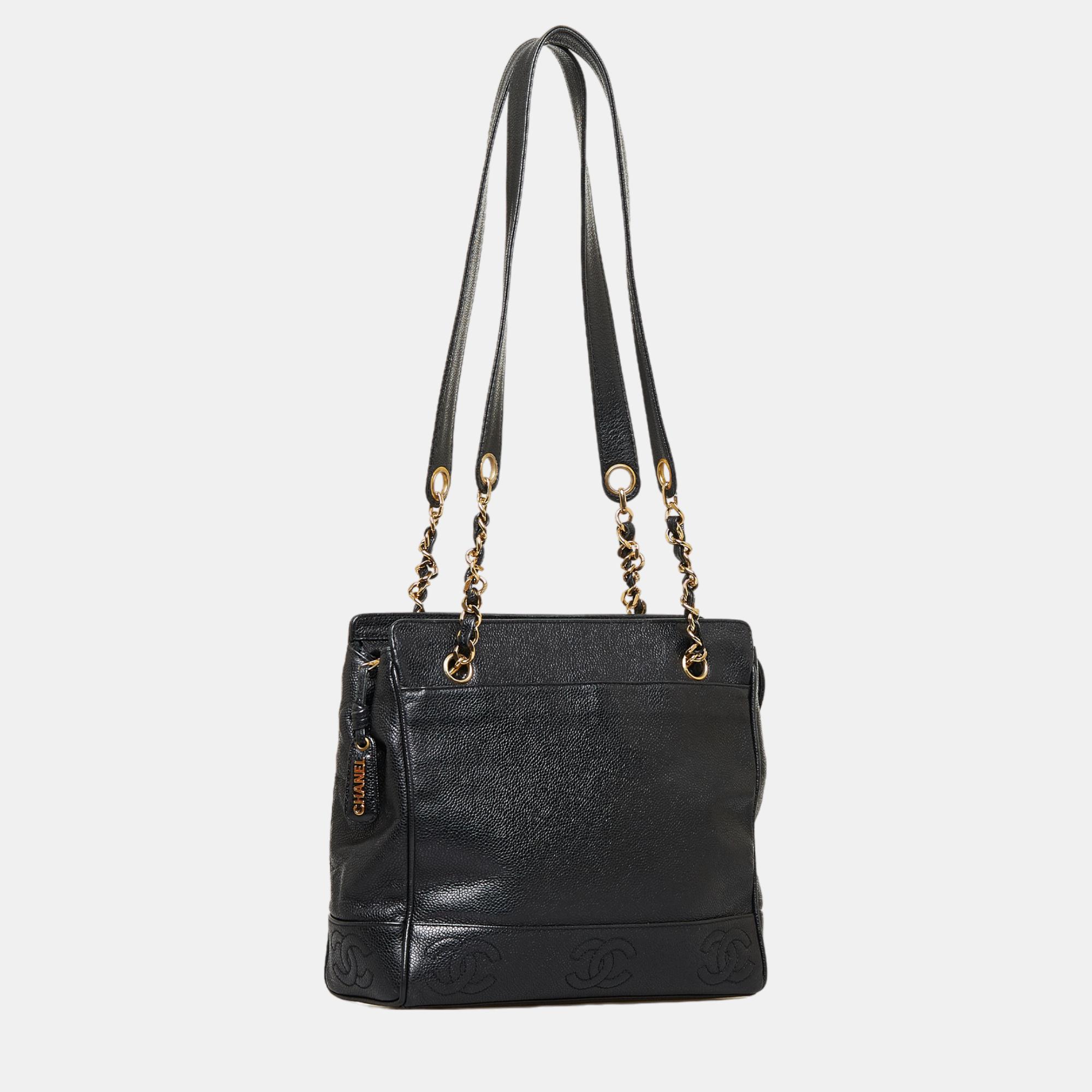 

Chanel Black Triple Coco Caviar Shoulder Bag
