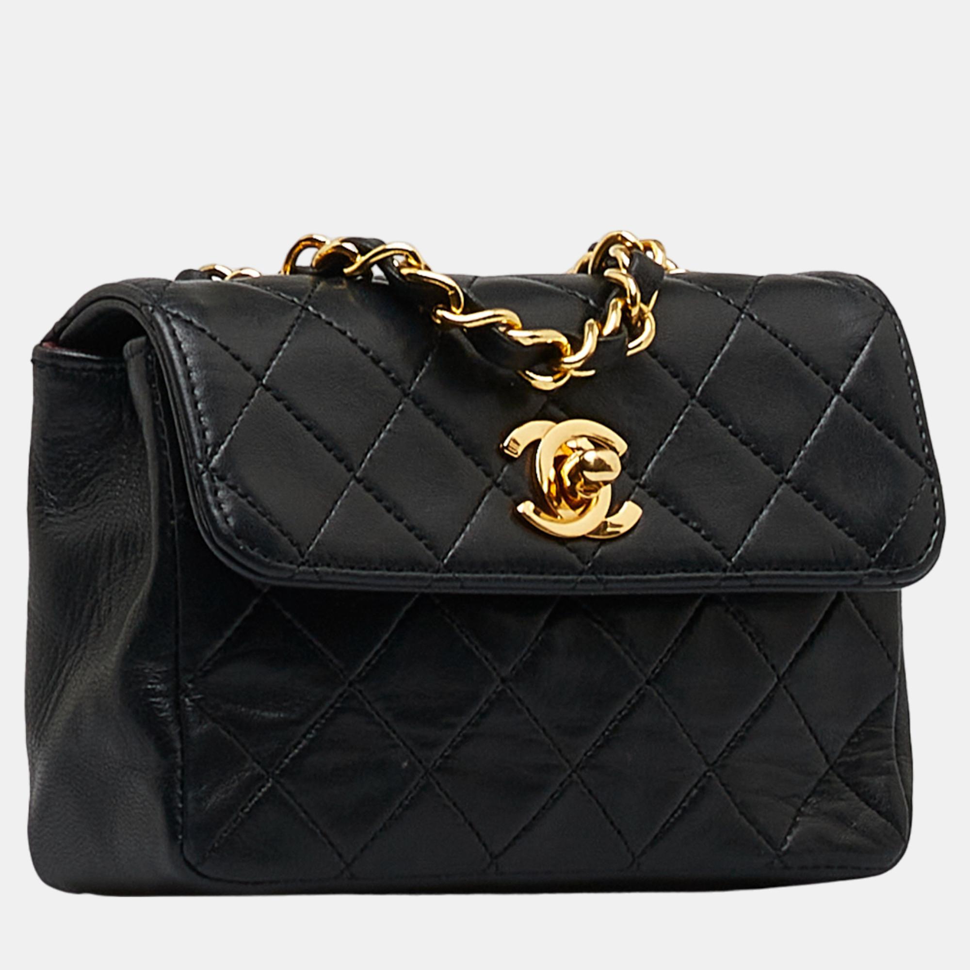 

Chanel Black Extra Mini Classic Lambskin Leather Flap Bag