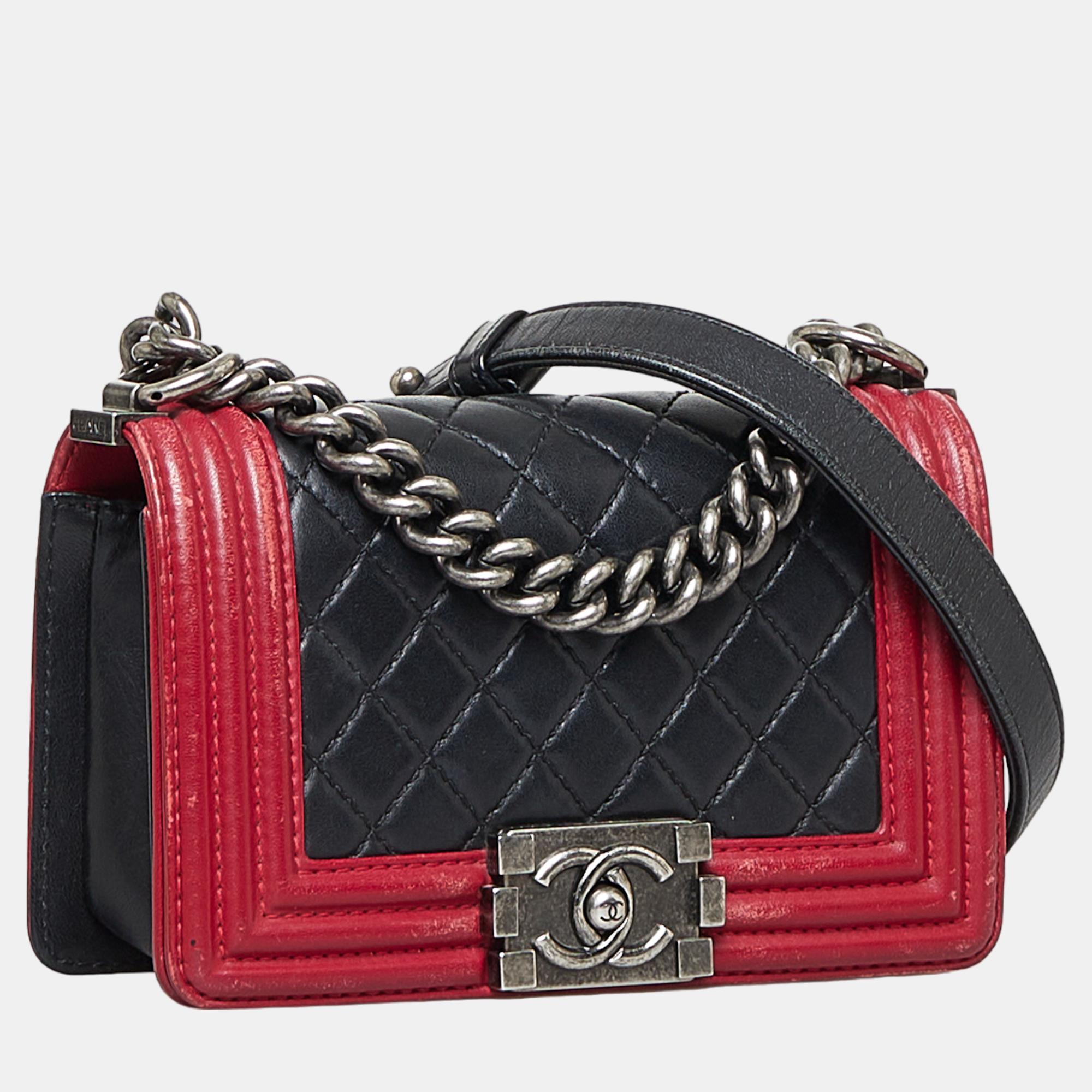 

Chanel Black/Red Small Bicolor Boy