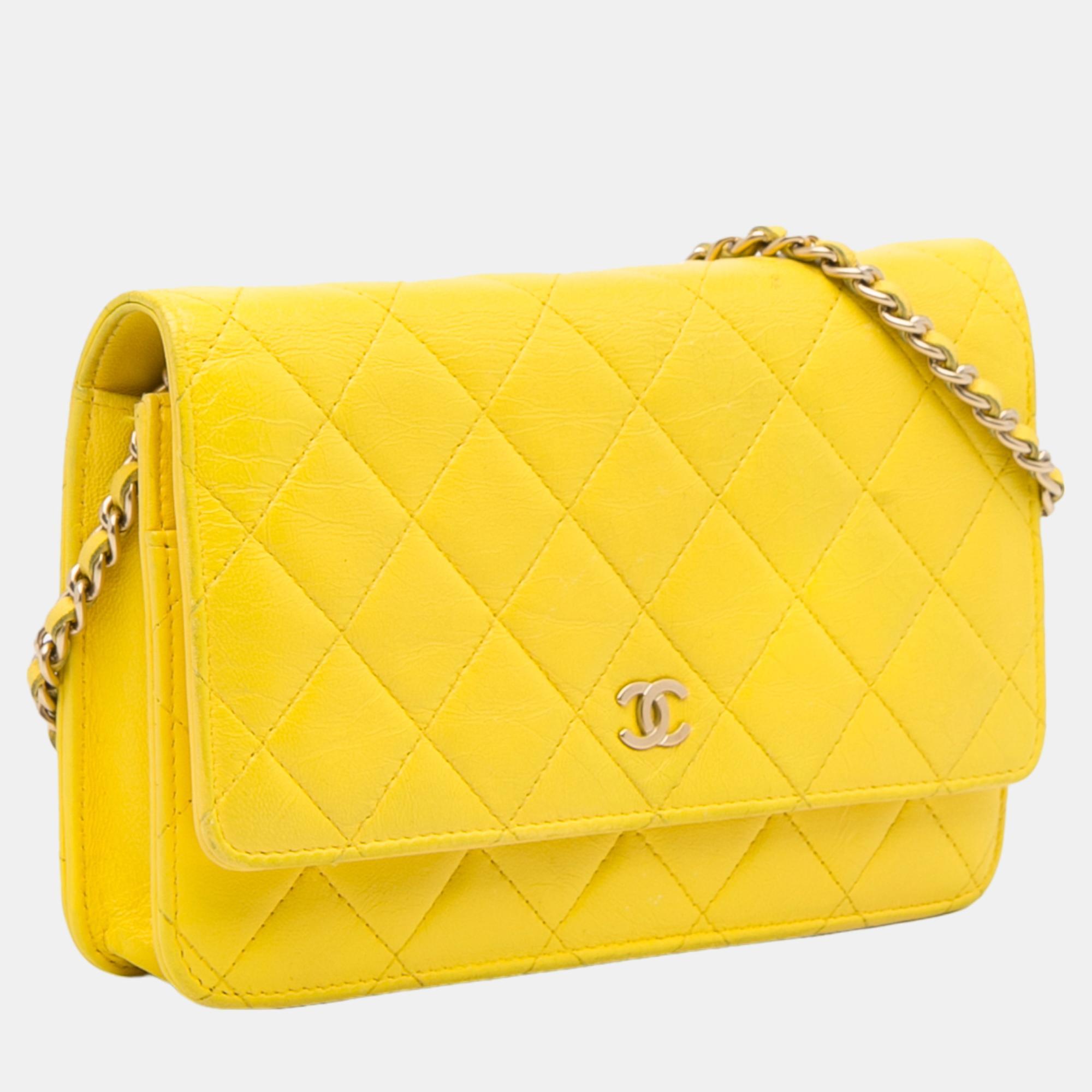 

Chanel Yellow Classic Wallet on Chain