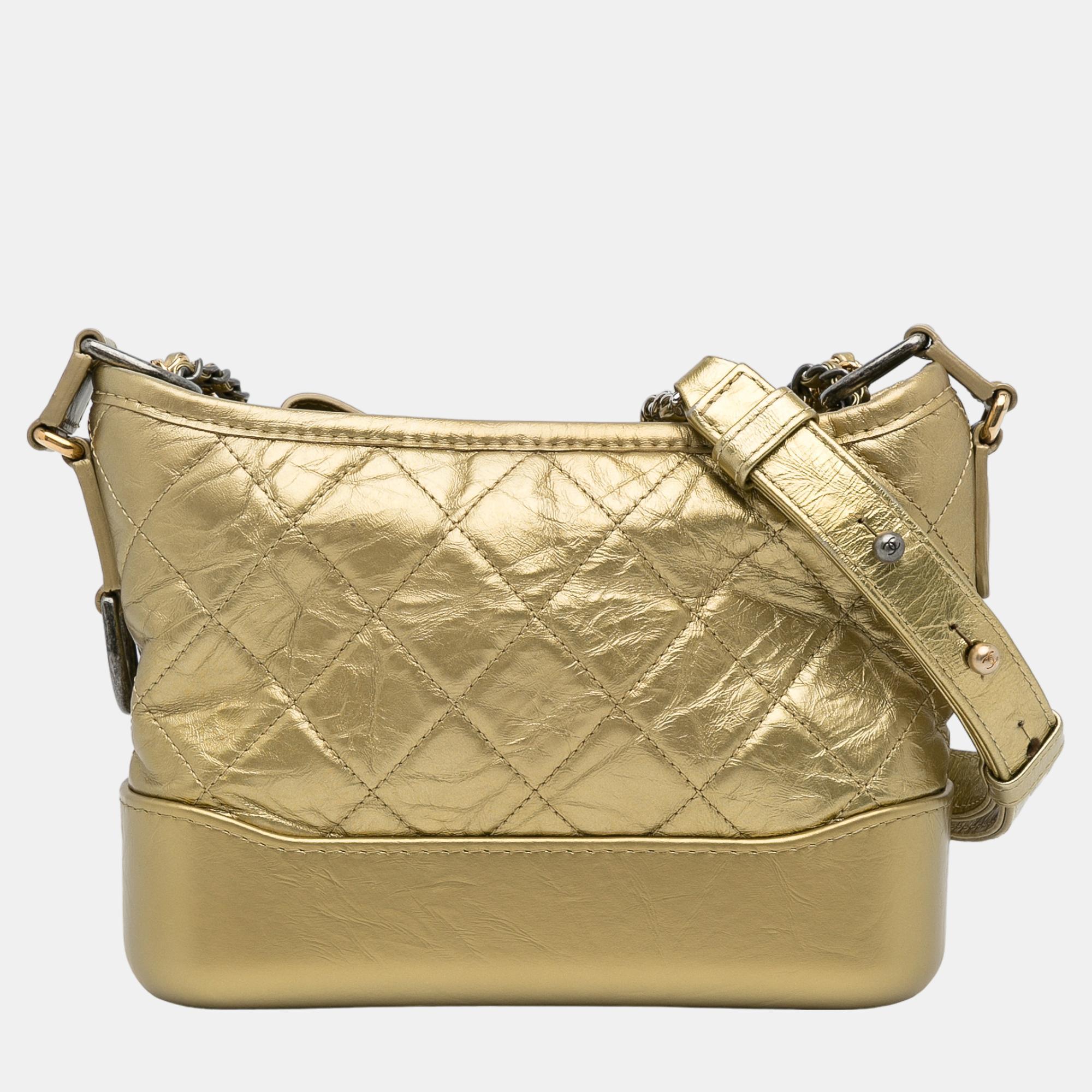 

Chanel Gold Small Calfskin Gabrielle Crossbody Bag