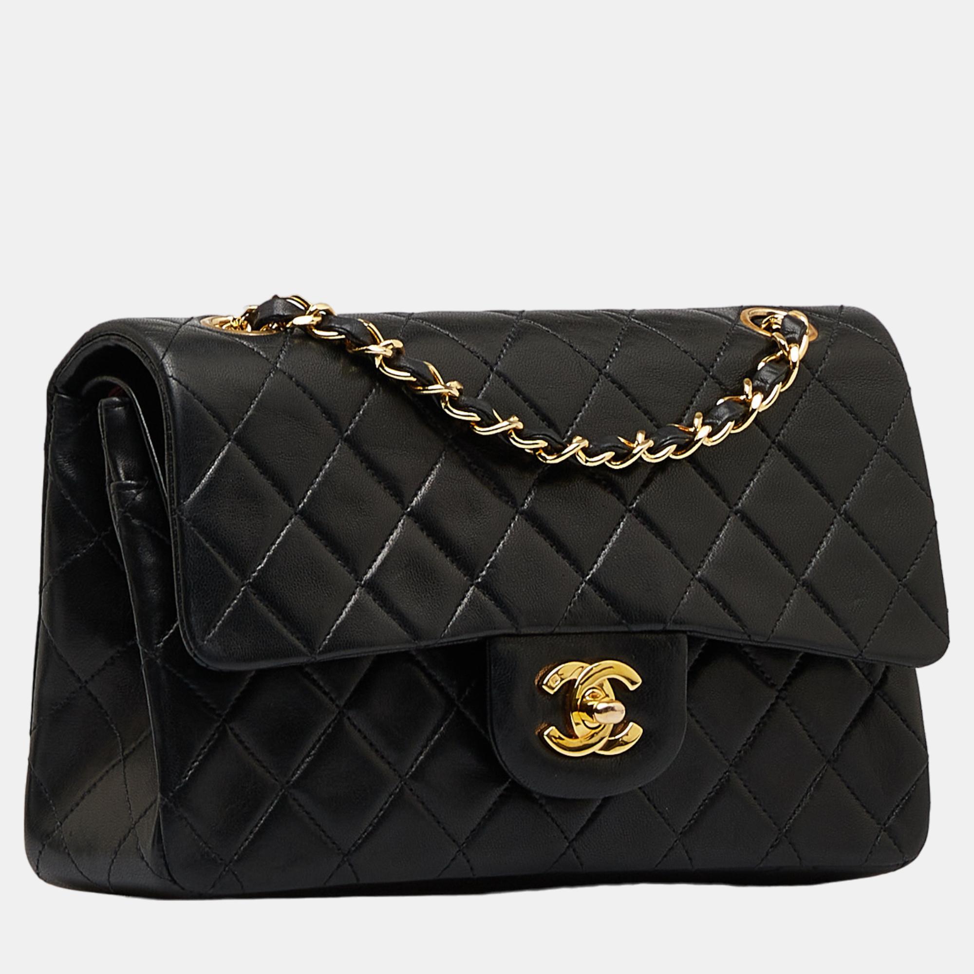 

Chanel Black Small Classic Lambskin Double Flap