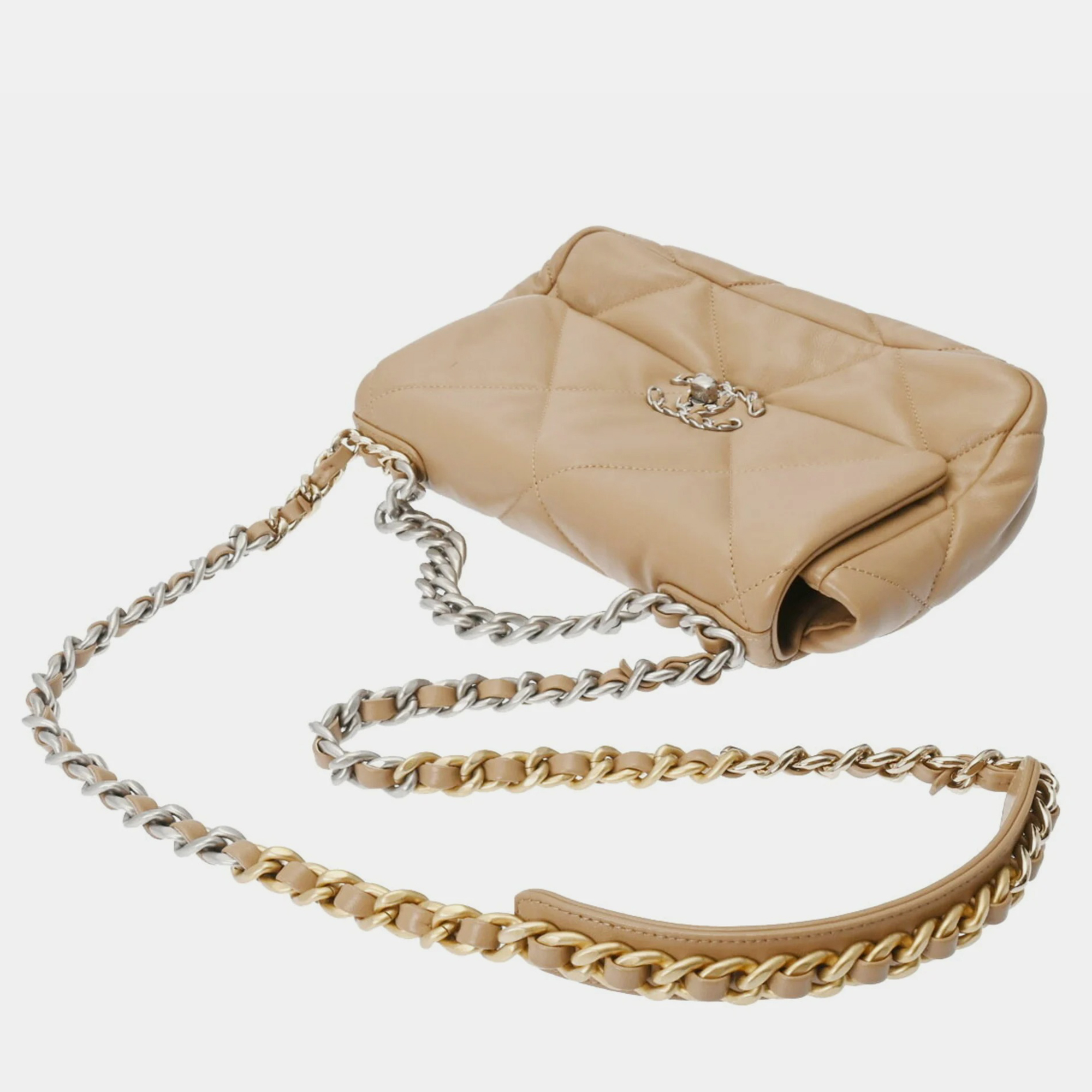 

Chanel Beige Leather 19 Flap Bag