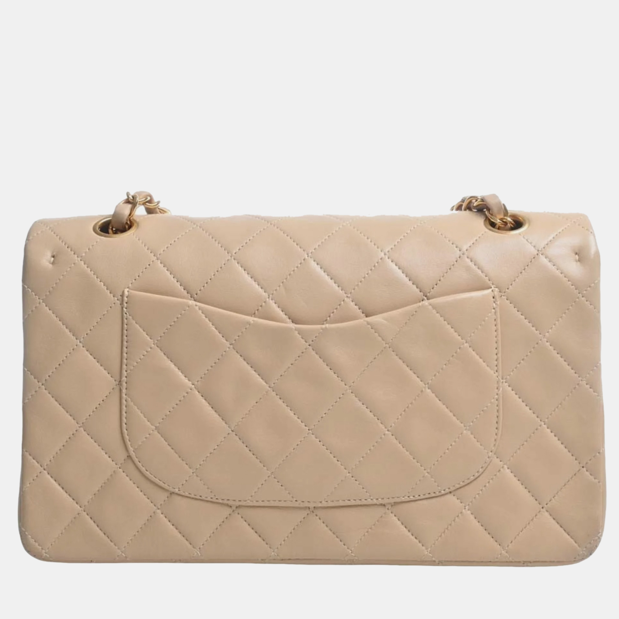 

Chanel Beige Calfskin Leather Jumbo Classic Double Flap Bag