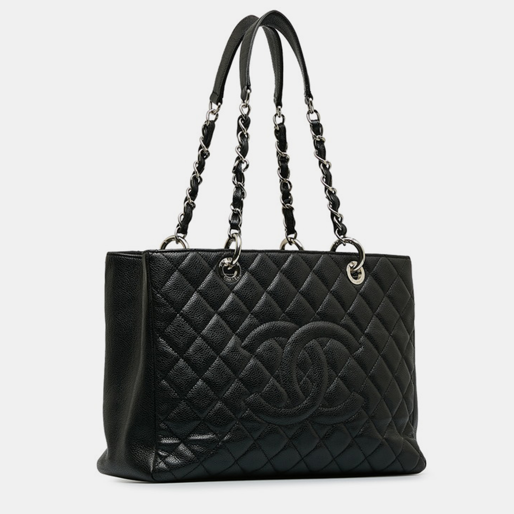 

Chanel Black Leather CC Caviar Grand Shopping Tote