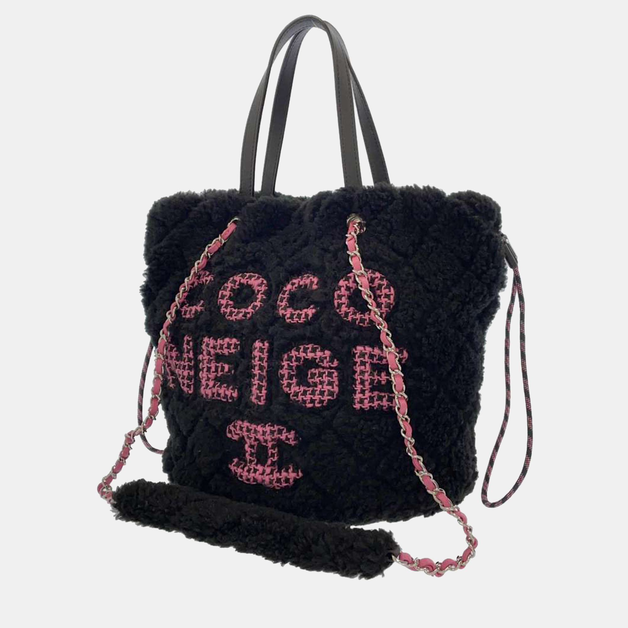 

Chanel Black Shearling Coco Neige Tote Bag