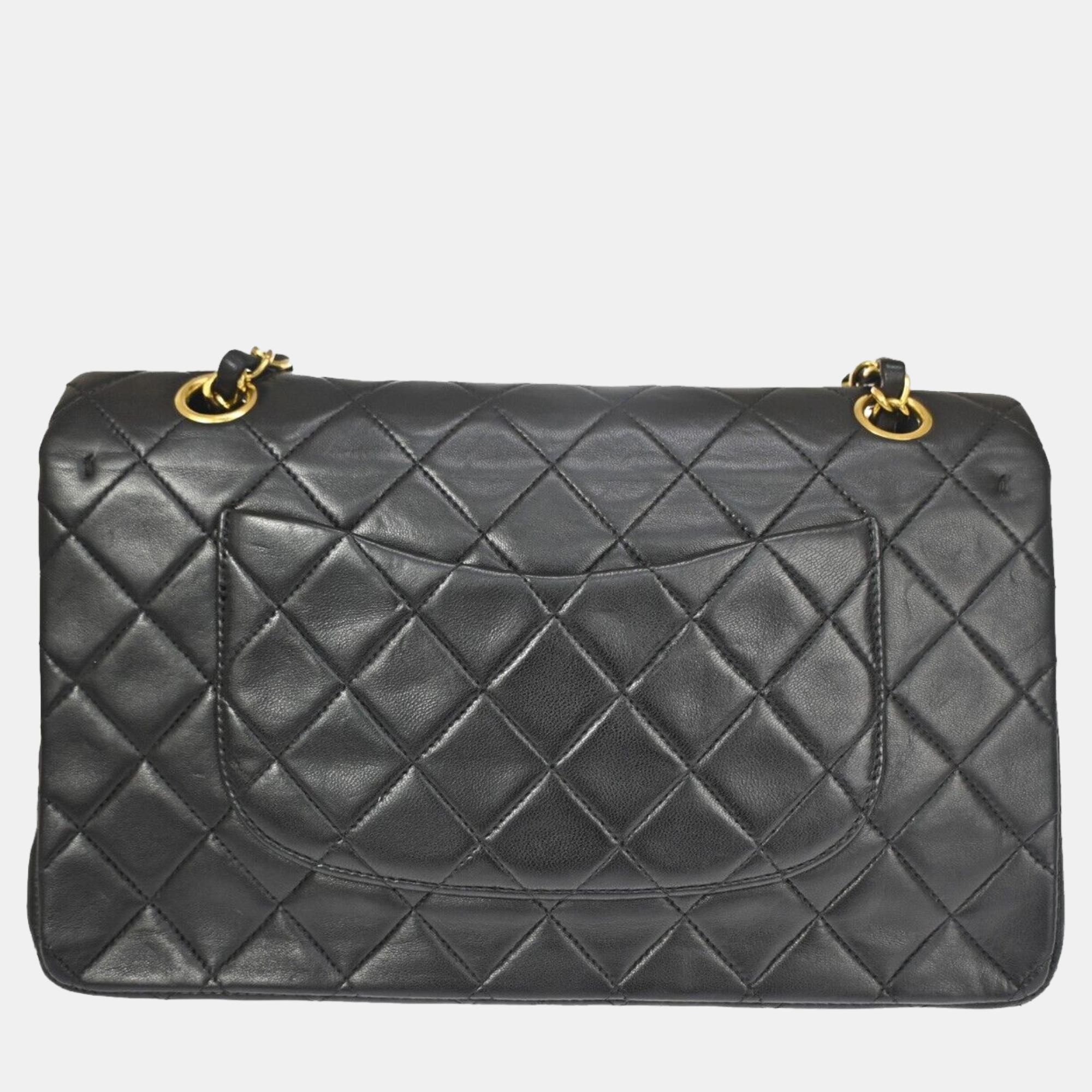 

Chanel Black Leather Classic Double Flap Shoulder Bag