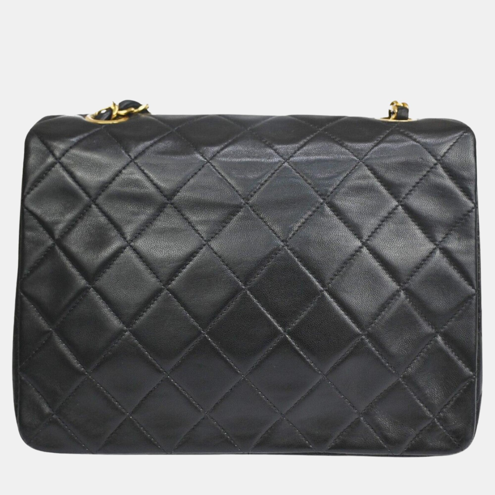 

Chanel Black Leather Square Mini flap handbag