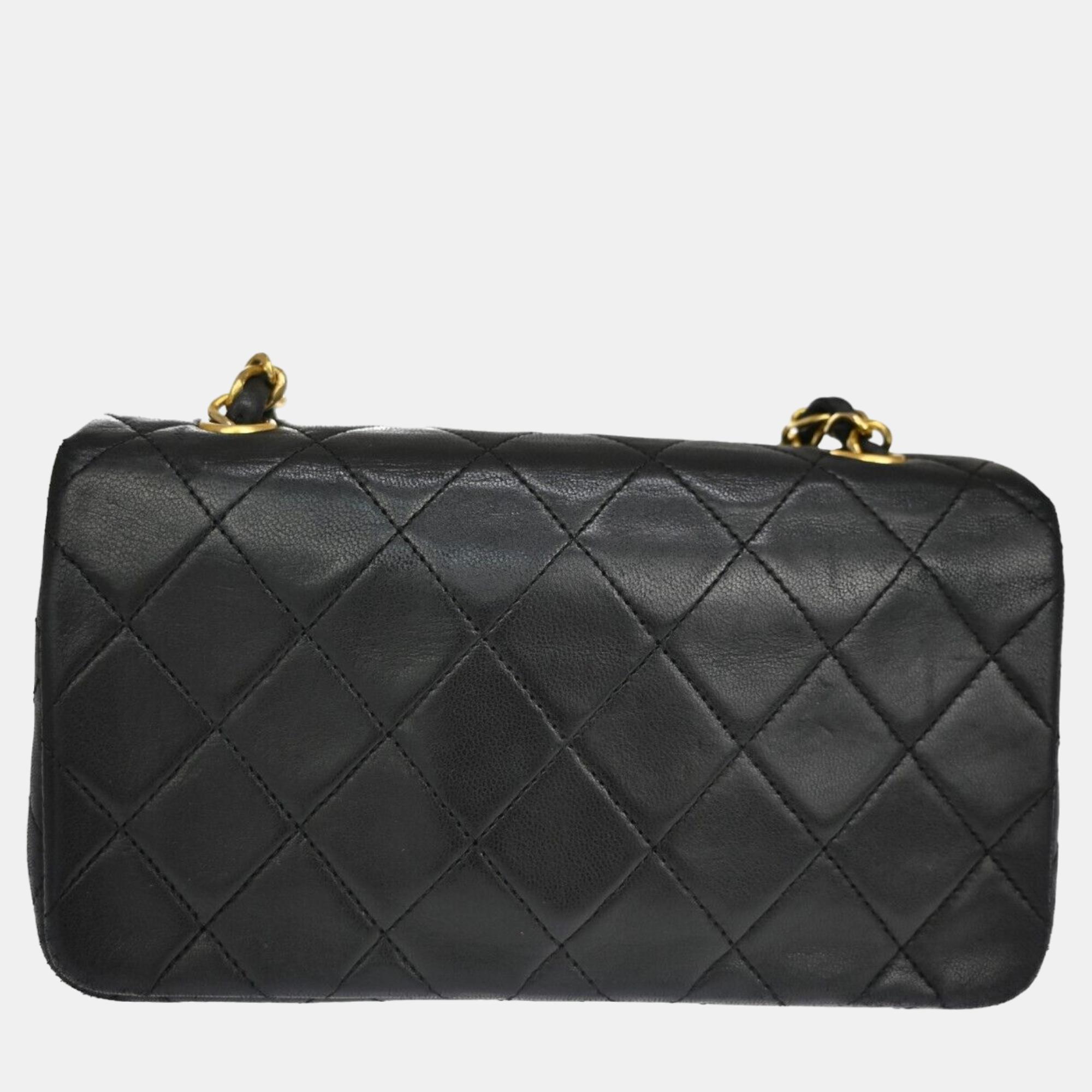 

Chanel Black Leather Mini flap handbag