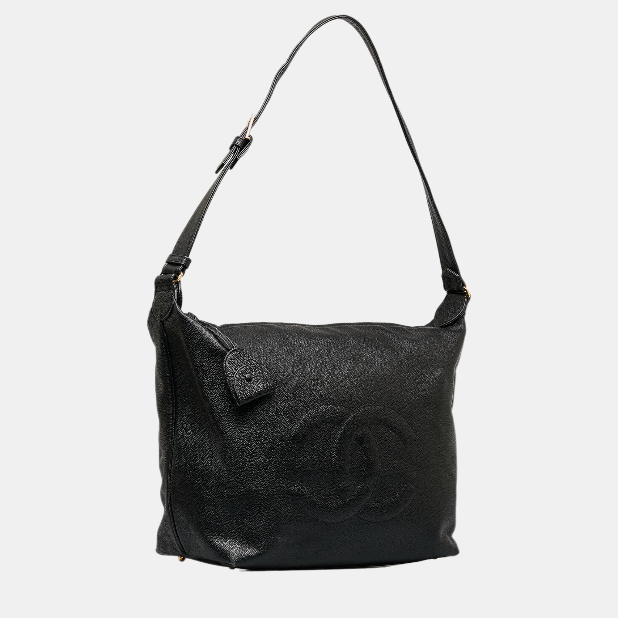 

Chanel Black CC Caviar Leather Shoulder Bag