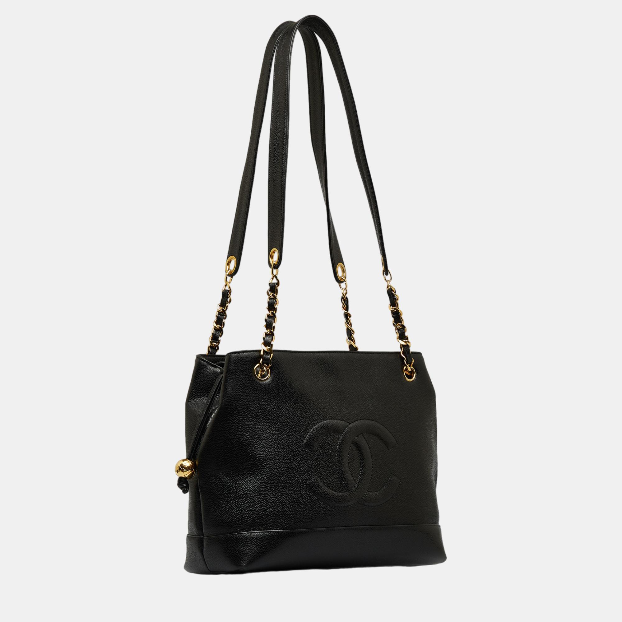 

Chanel Black CC Caviar Tote