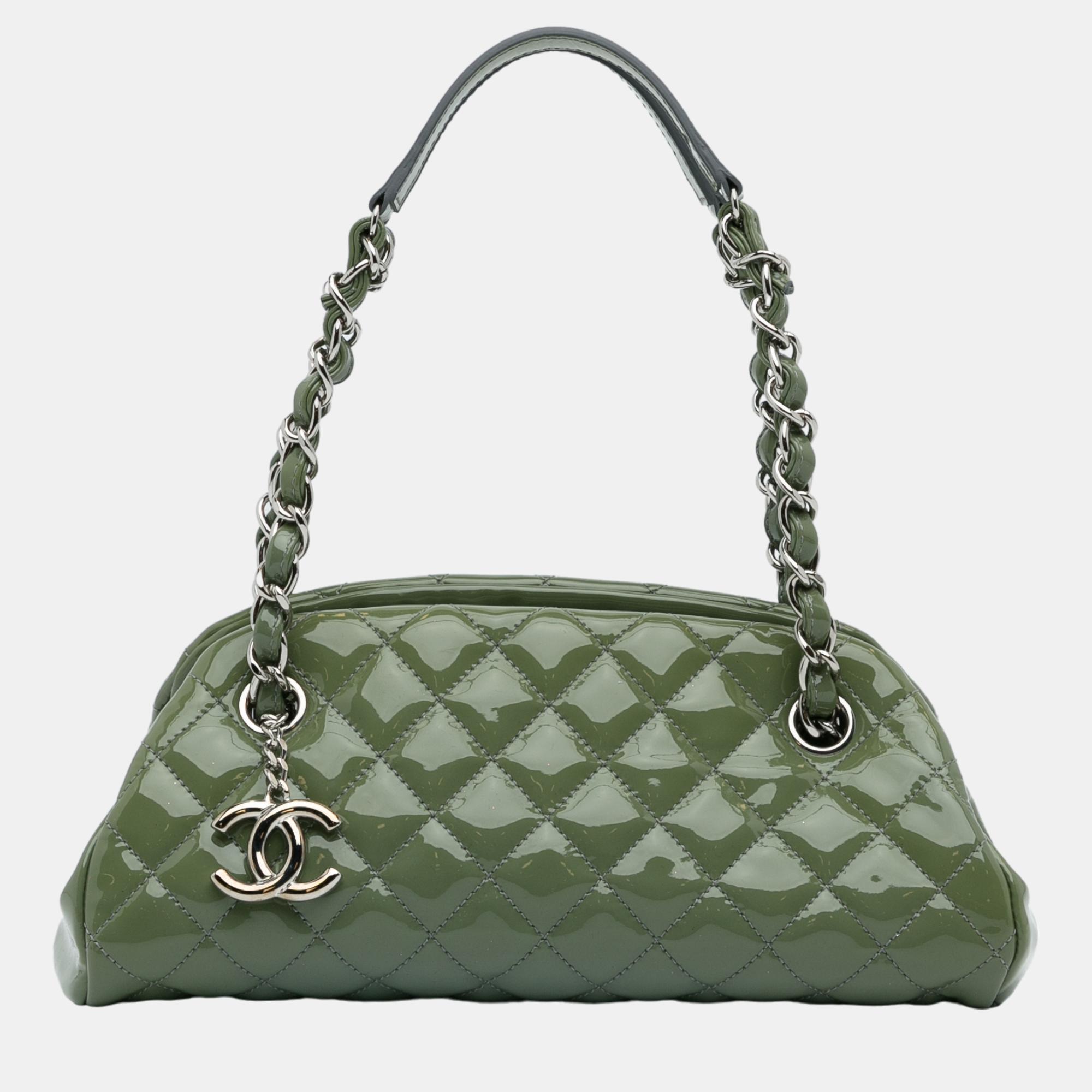 

Chanel Green Small Patent Just Mademoiselle Shoulder Bag