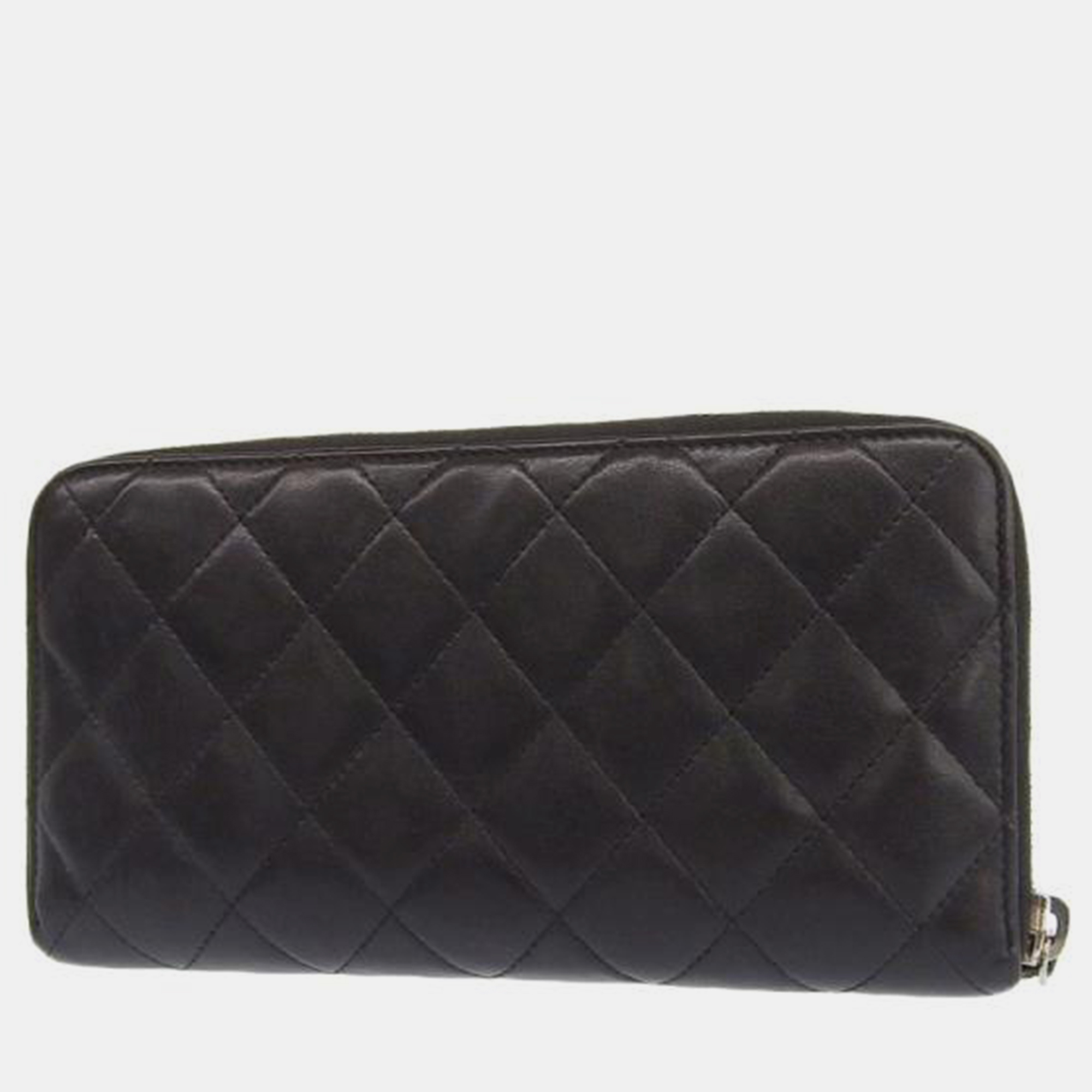 

Chanel Black Leather CC Cambon Long Zipper Wallet