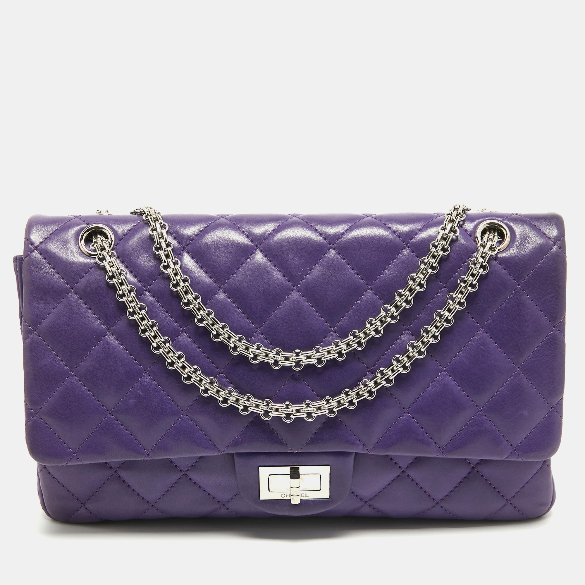 

Chanel Purple Quilted Leather 227 Reissue 2.55 Flap Bag