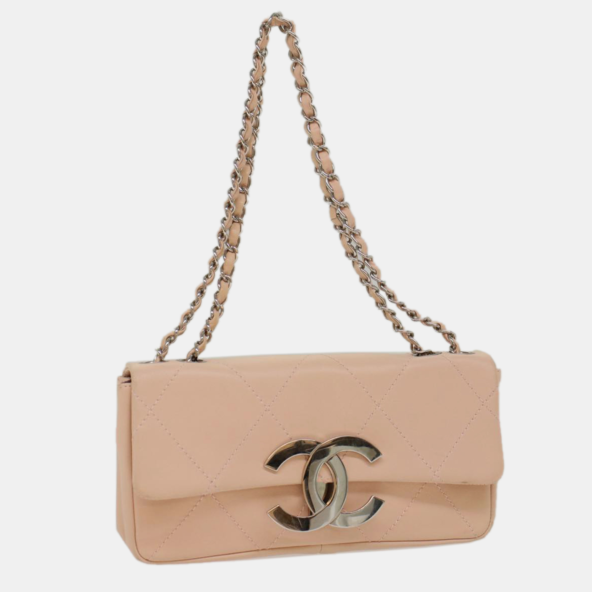 

Chanel Pink Leather CC shoulder Bag