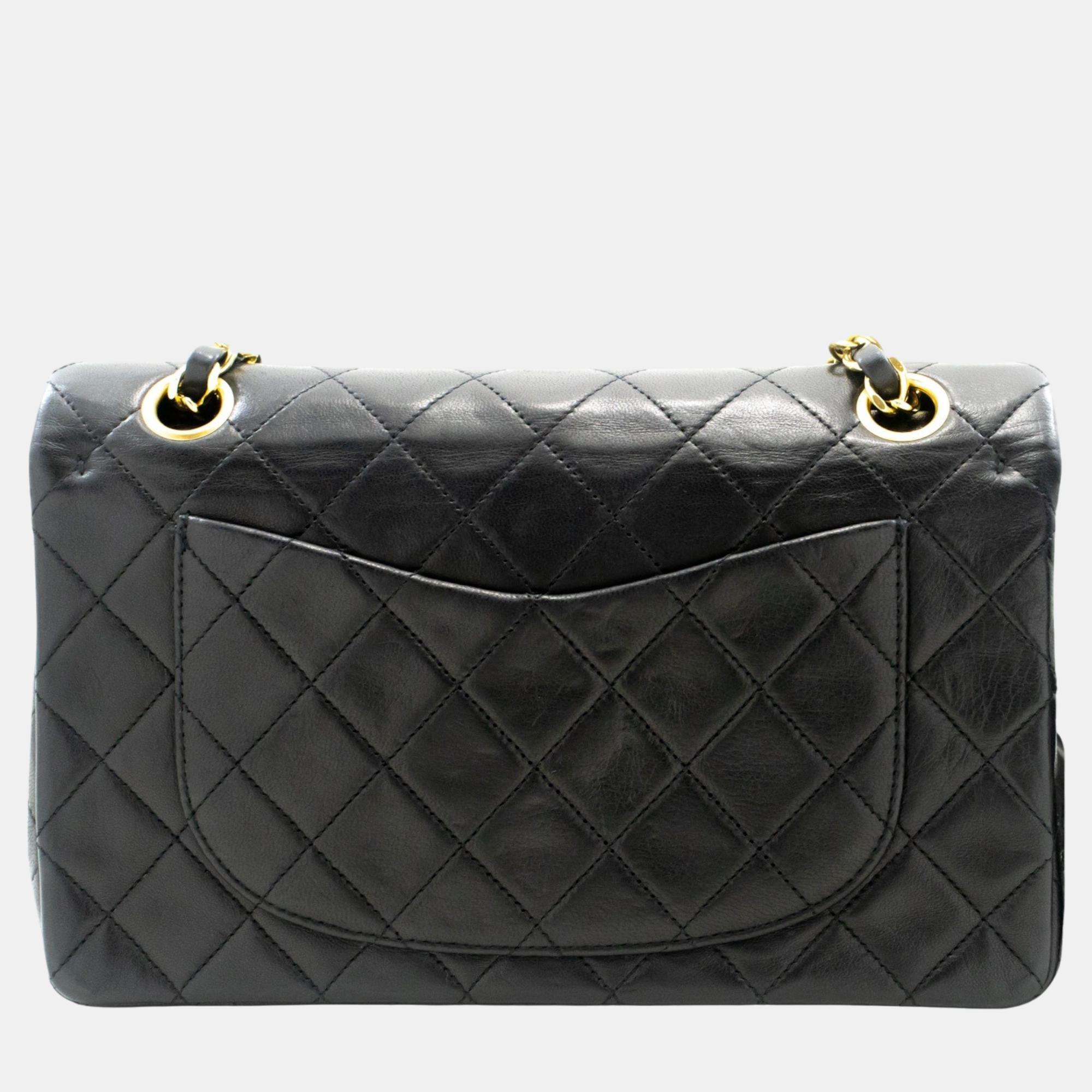 

Chanel Black Leather Classic Double Flap Bag