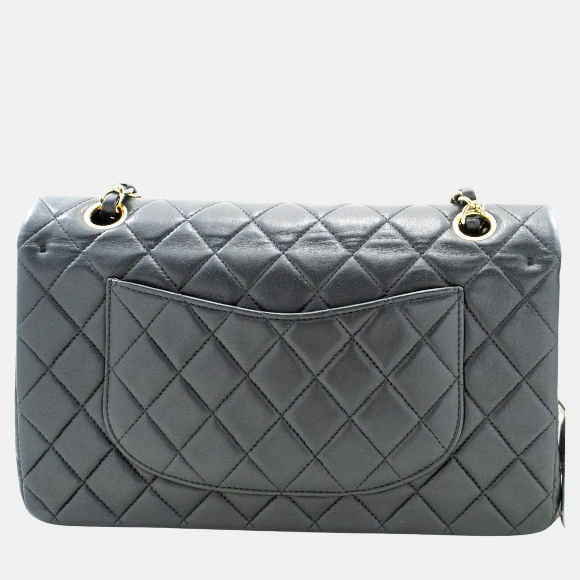 

Chanel Black Leather Classic Double Flap Bag