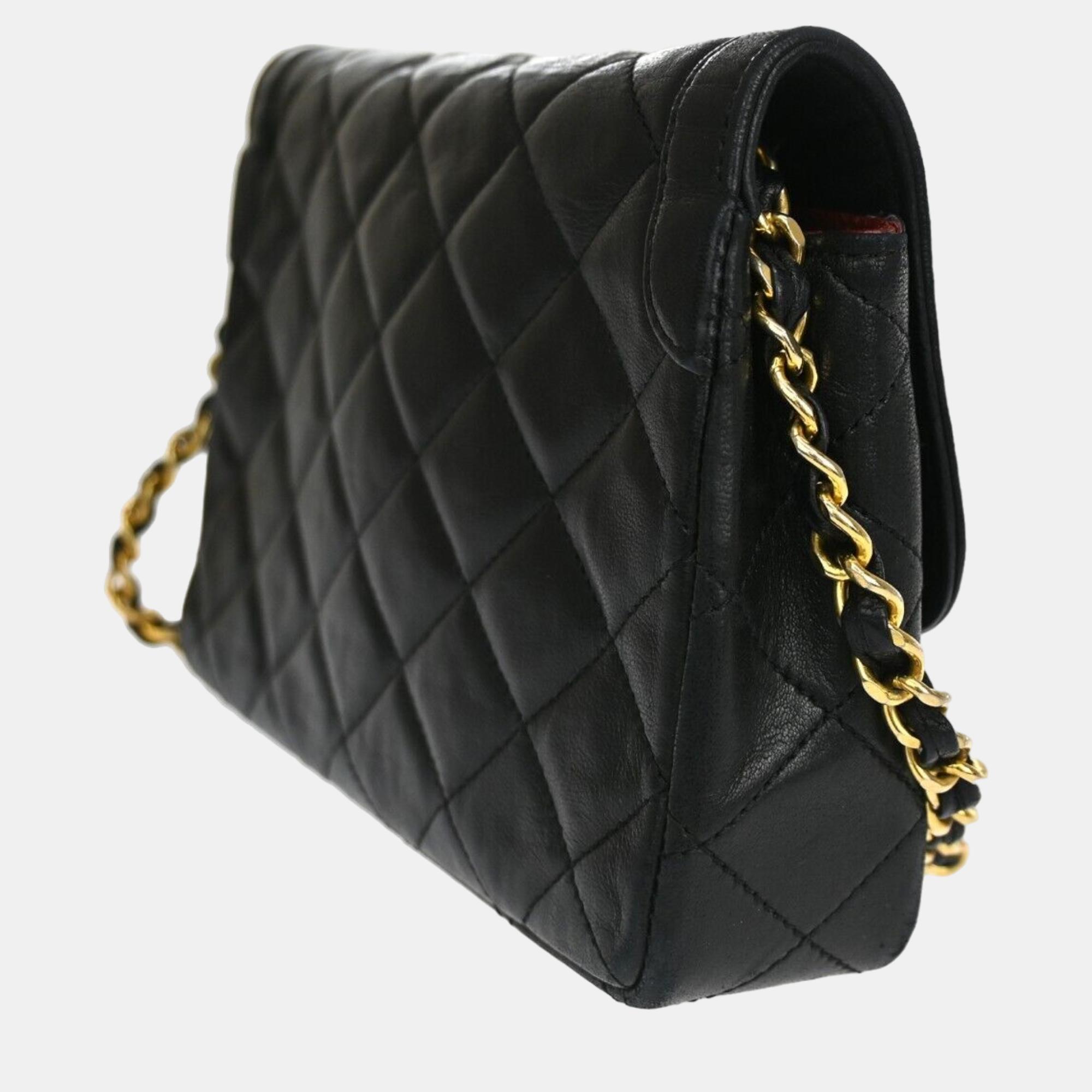 

Chanel Black Leather Diana Flap Bag