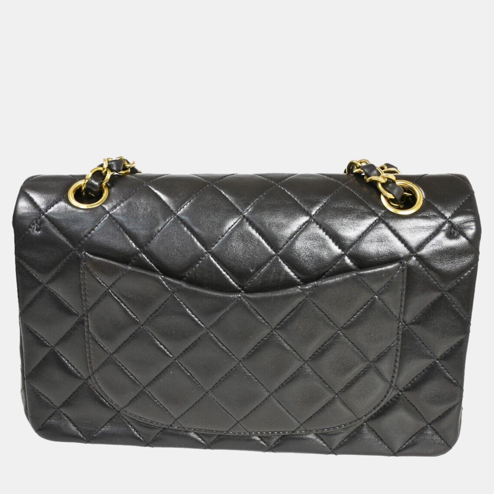 

Chanel Black Leather Classic Double Flap Bag