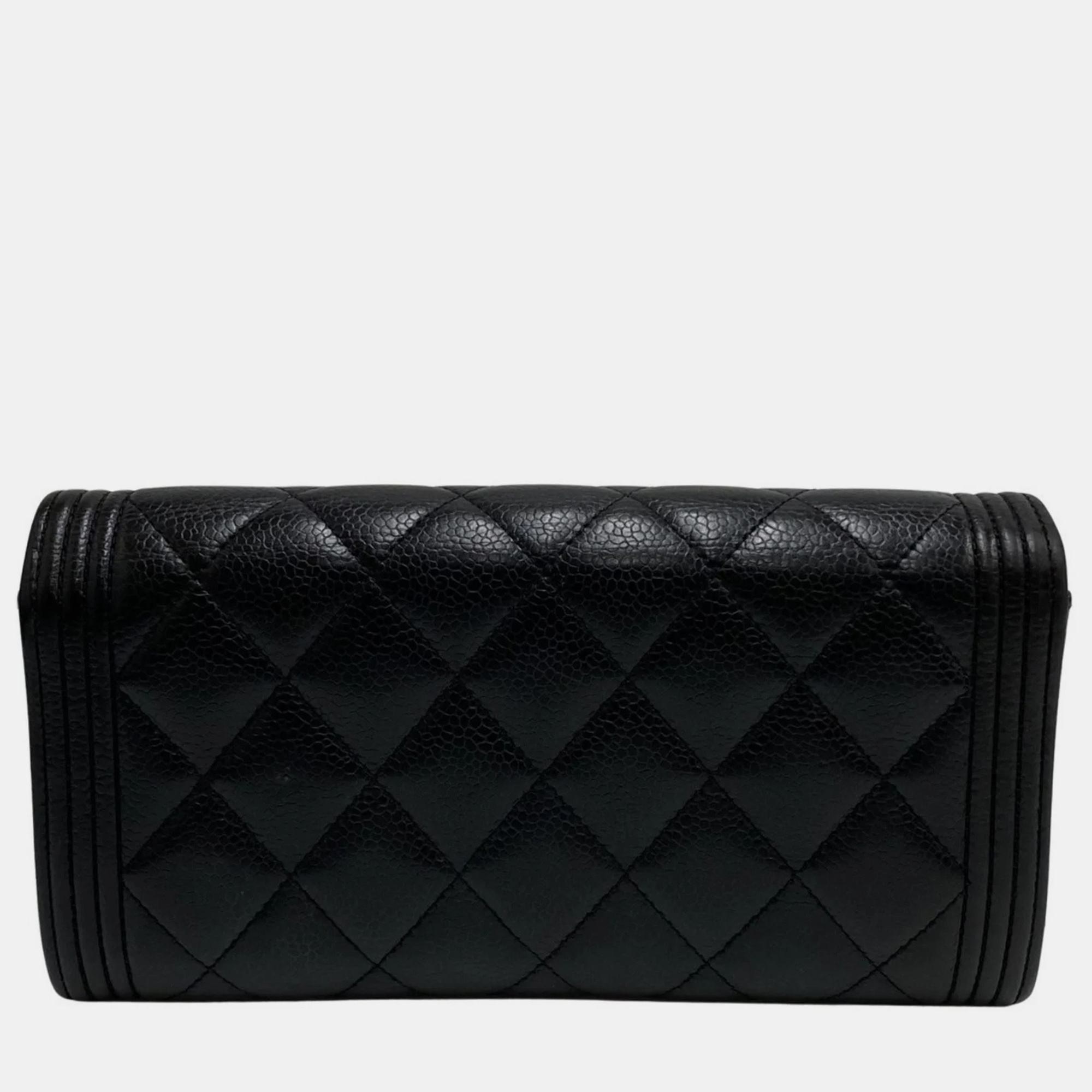

Chanel Black Caviar Leather Boy Long Wallet