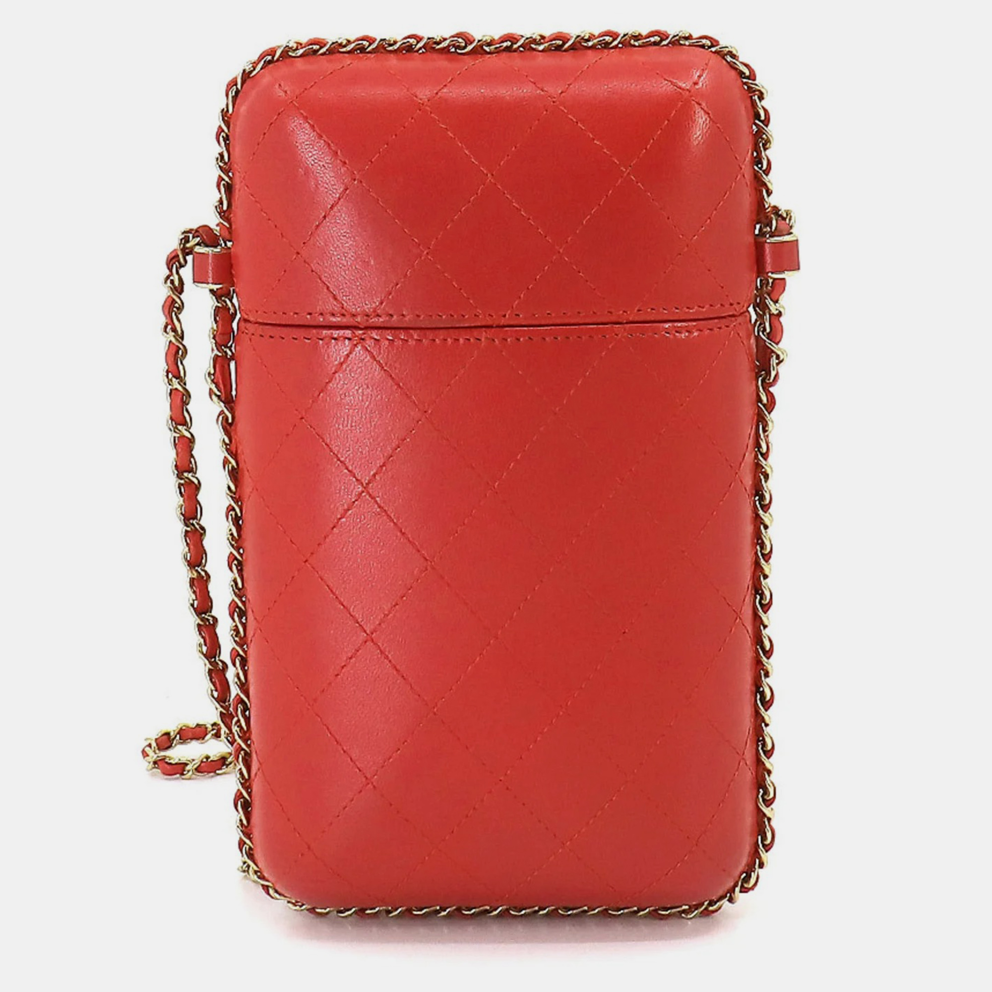 

Chanel Red Leather Chain Phone Shoulder Bag