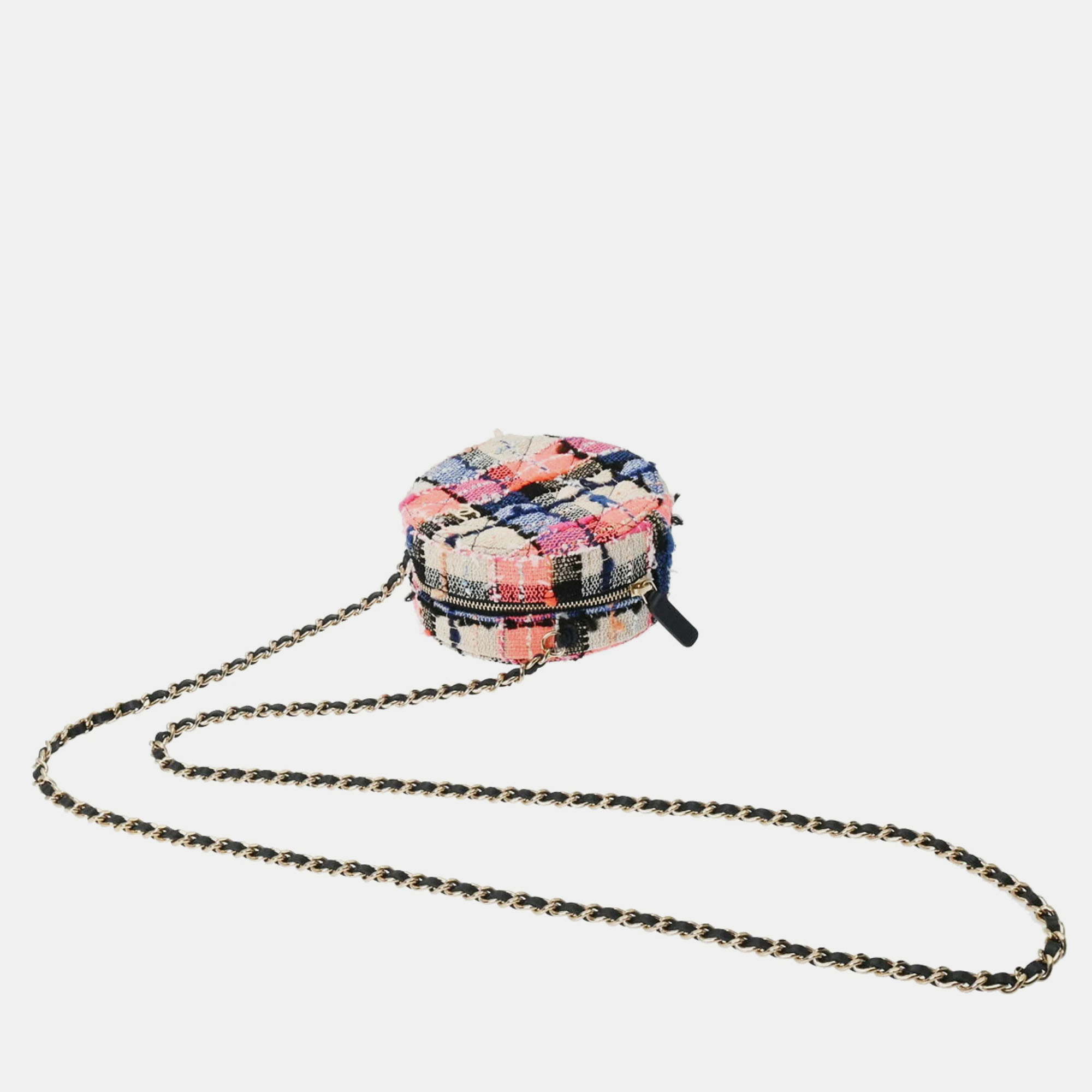Chanel Tweed Round Crossbody Bag 