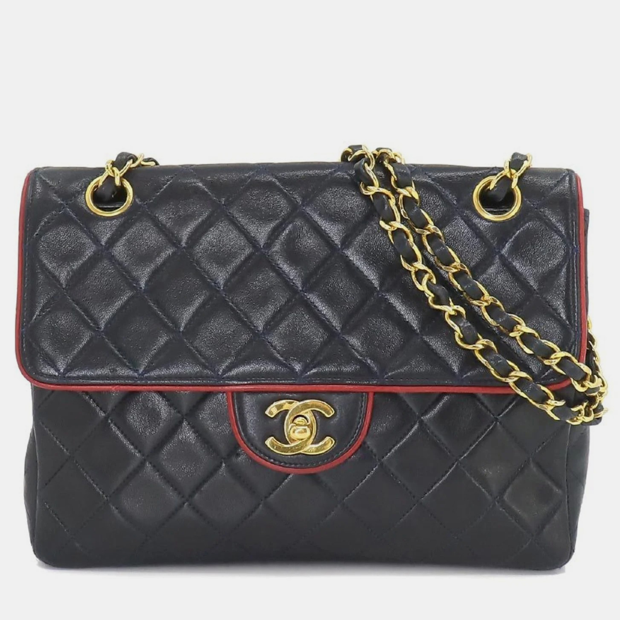 

Chanel Black Quilted Lambskin Vintage Classic Single Flap Bag, Multicolor