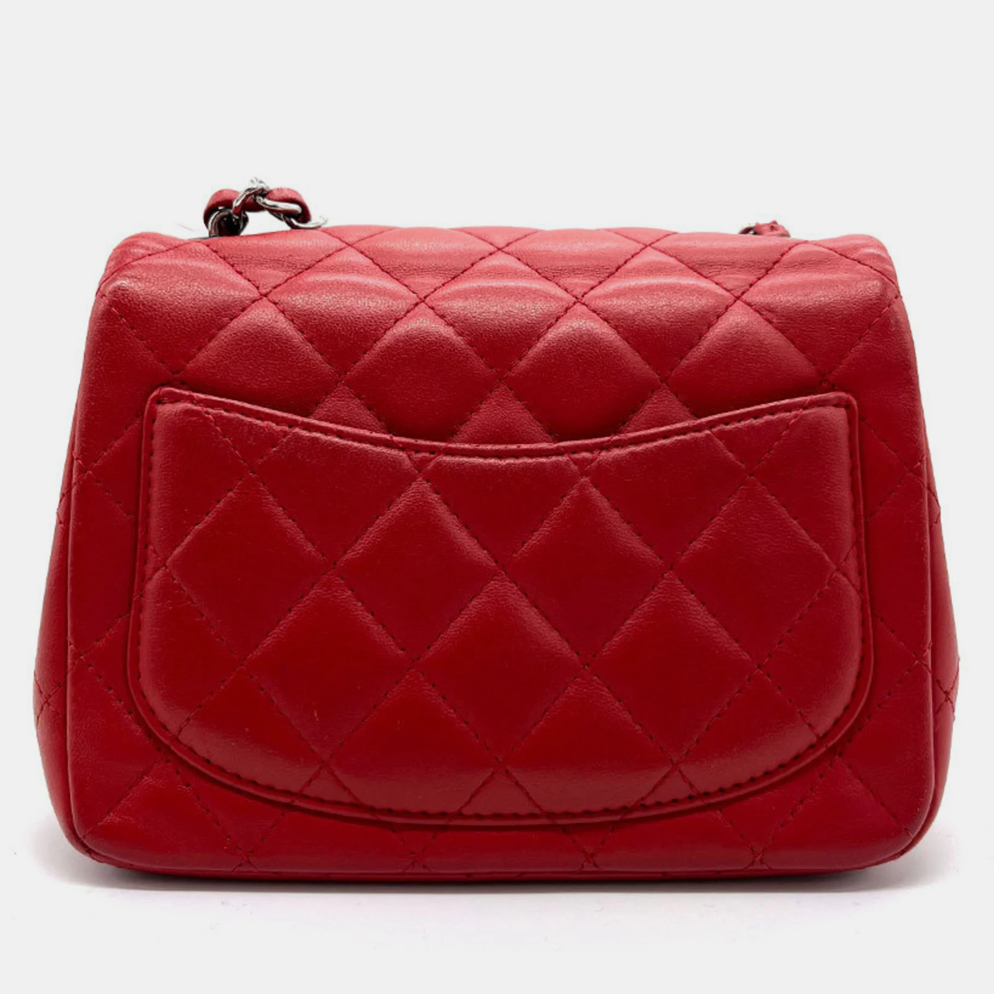 

Chanel Red Leather Mini Square Flap Bag