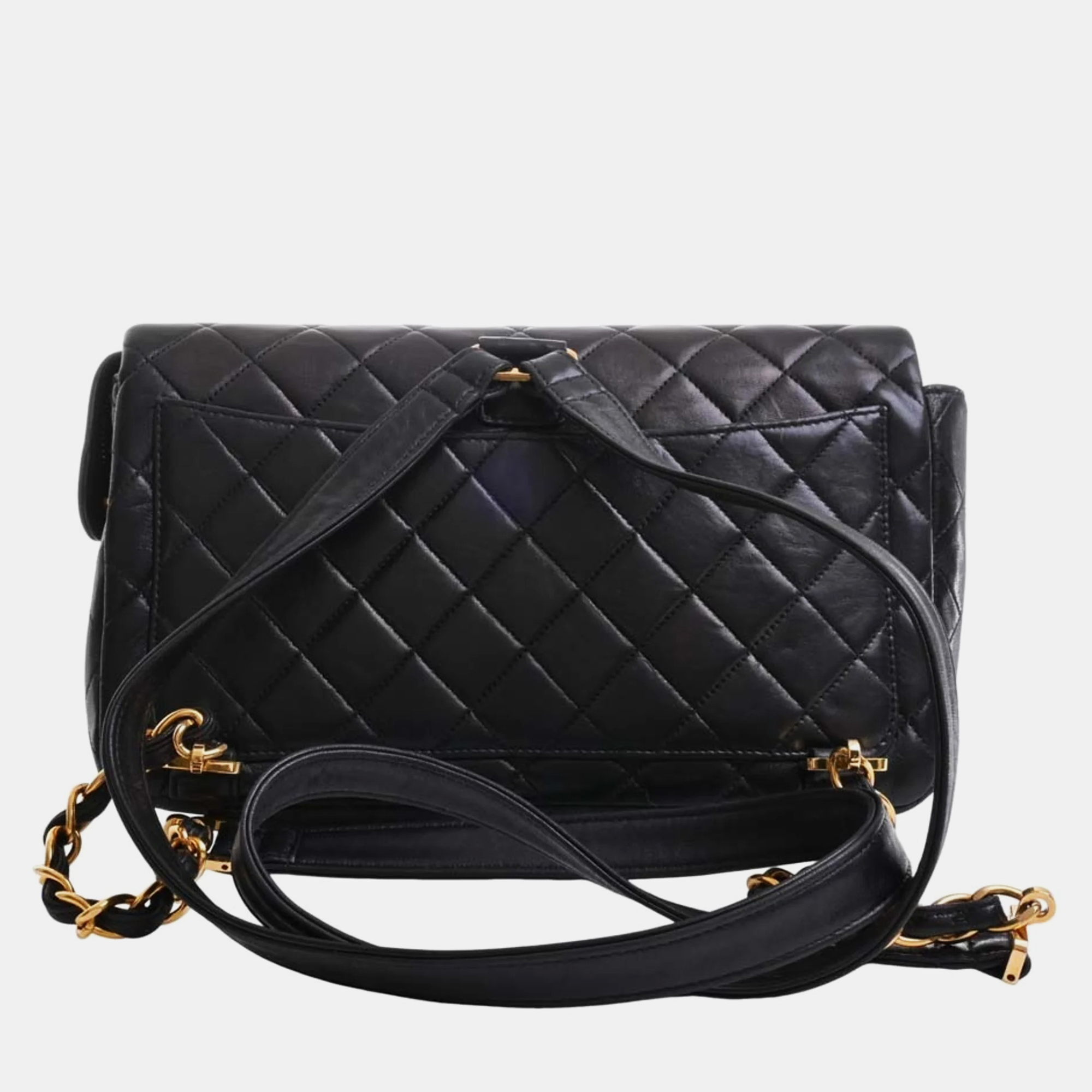 

Chanel Black Quilted Lambskin Vintage Small Classic Double Flap Bag