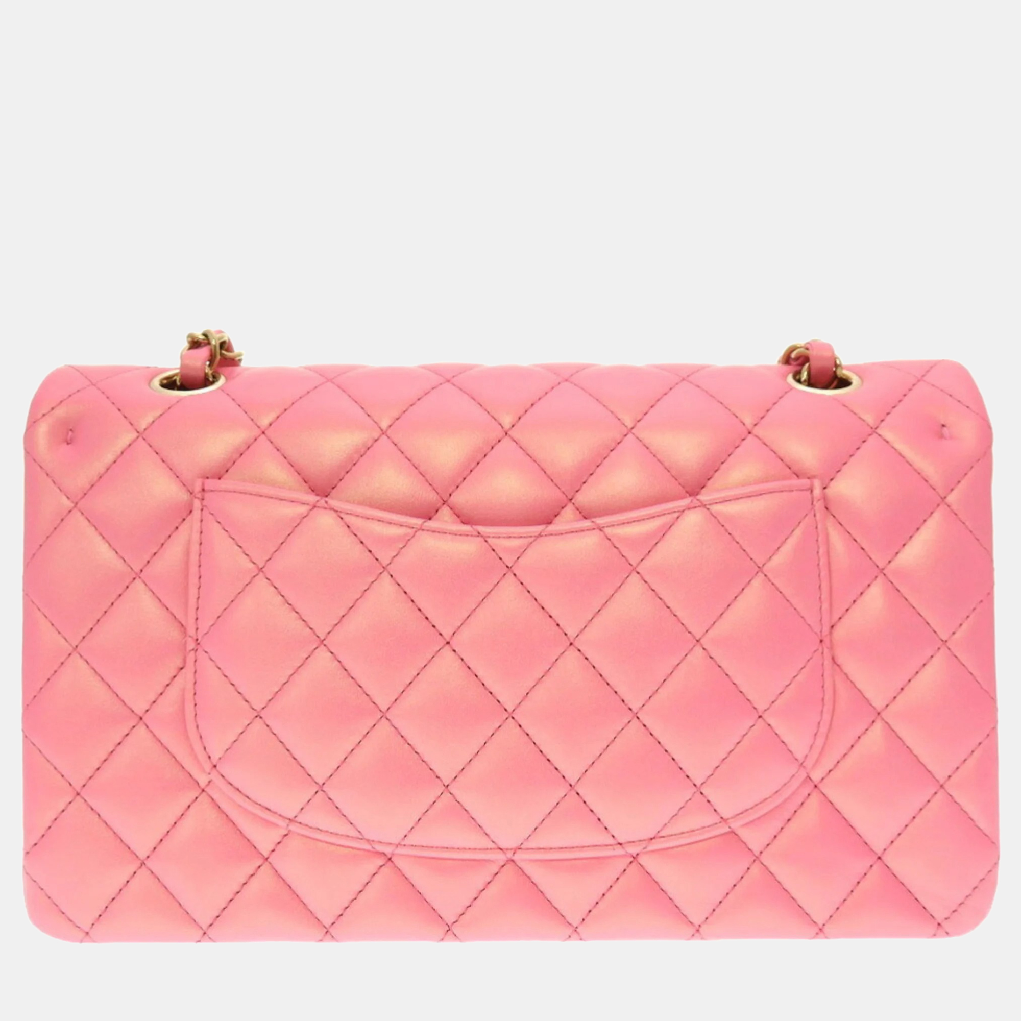 

Chanel Lambskin Metallic Pink  Classic Double Flap Shoulder Bag