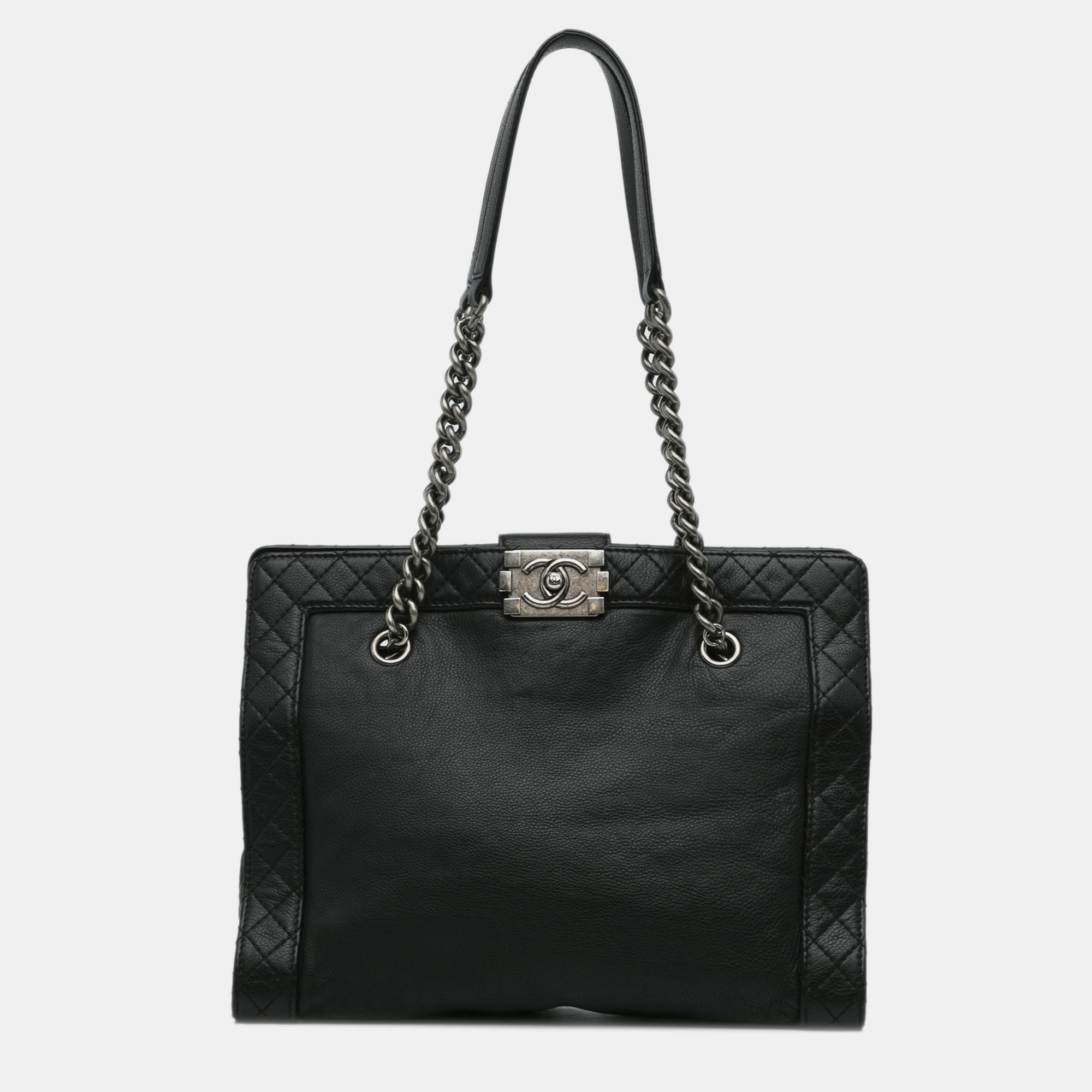 

Chanel Medium Calfskin Boy Reverso Shopping Tote, Black