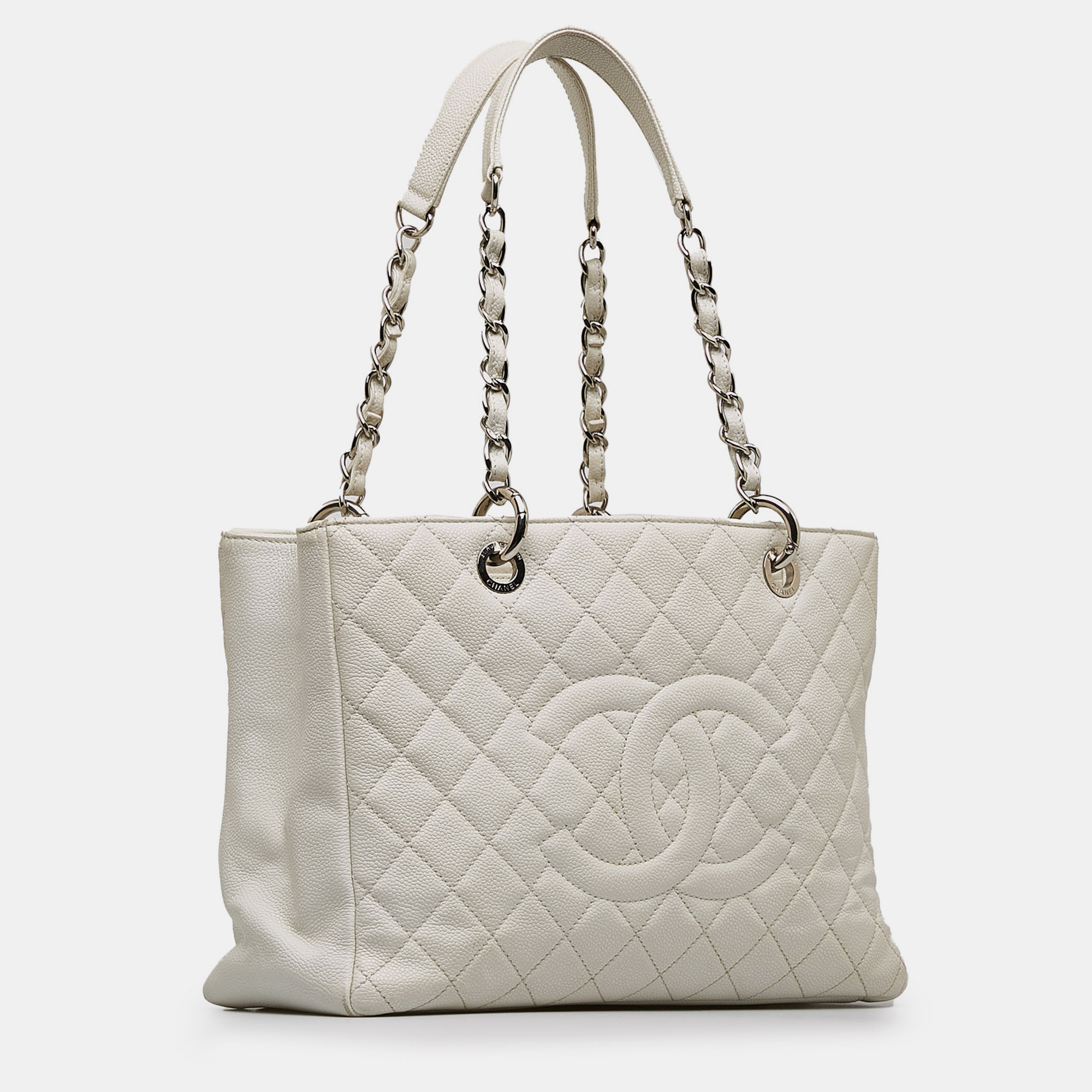 

Chanel Caviar Grand Shopping Tote, White