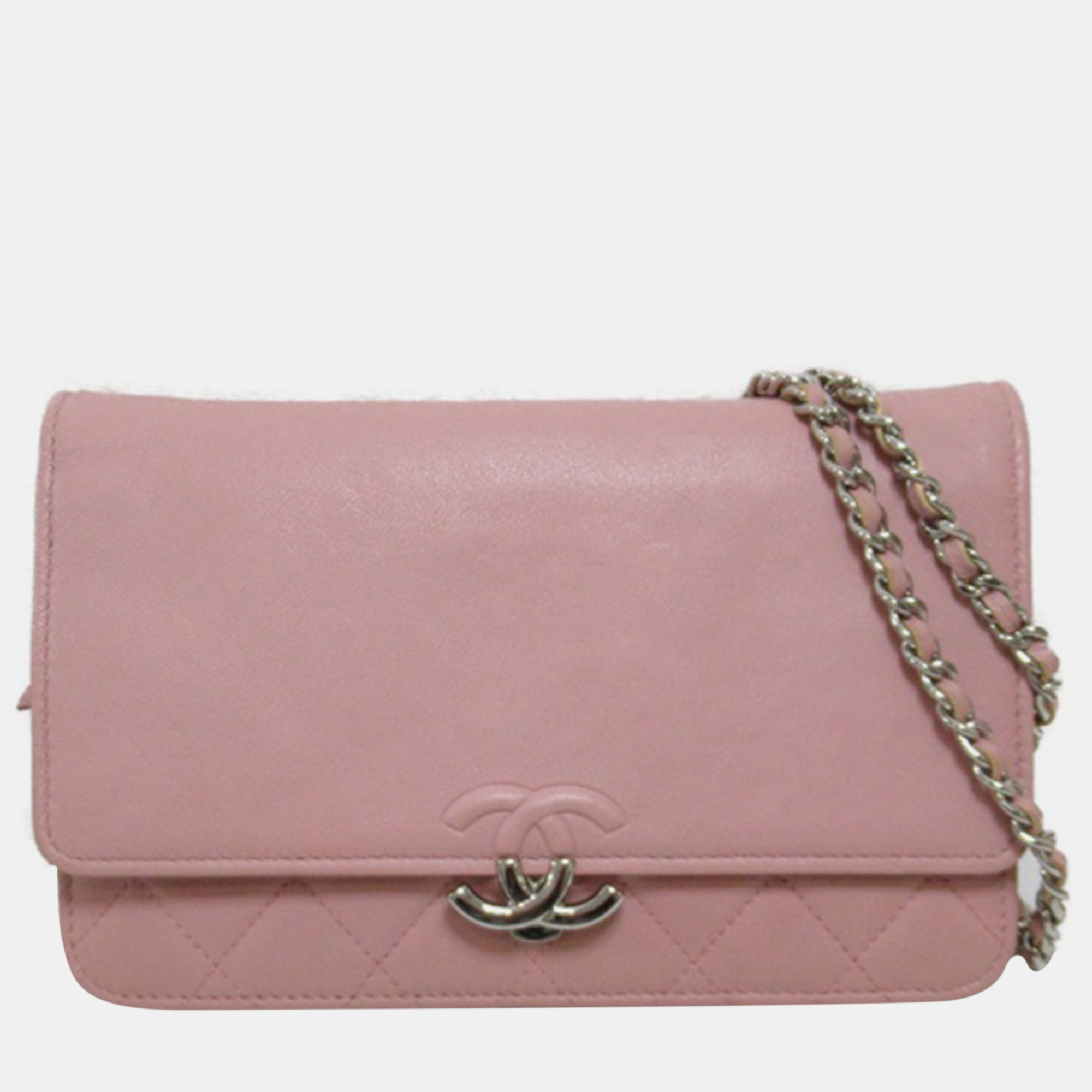 

Chanel Pink Box Quilted Leather Wallet on Chain