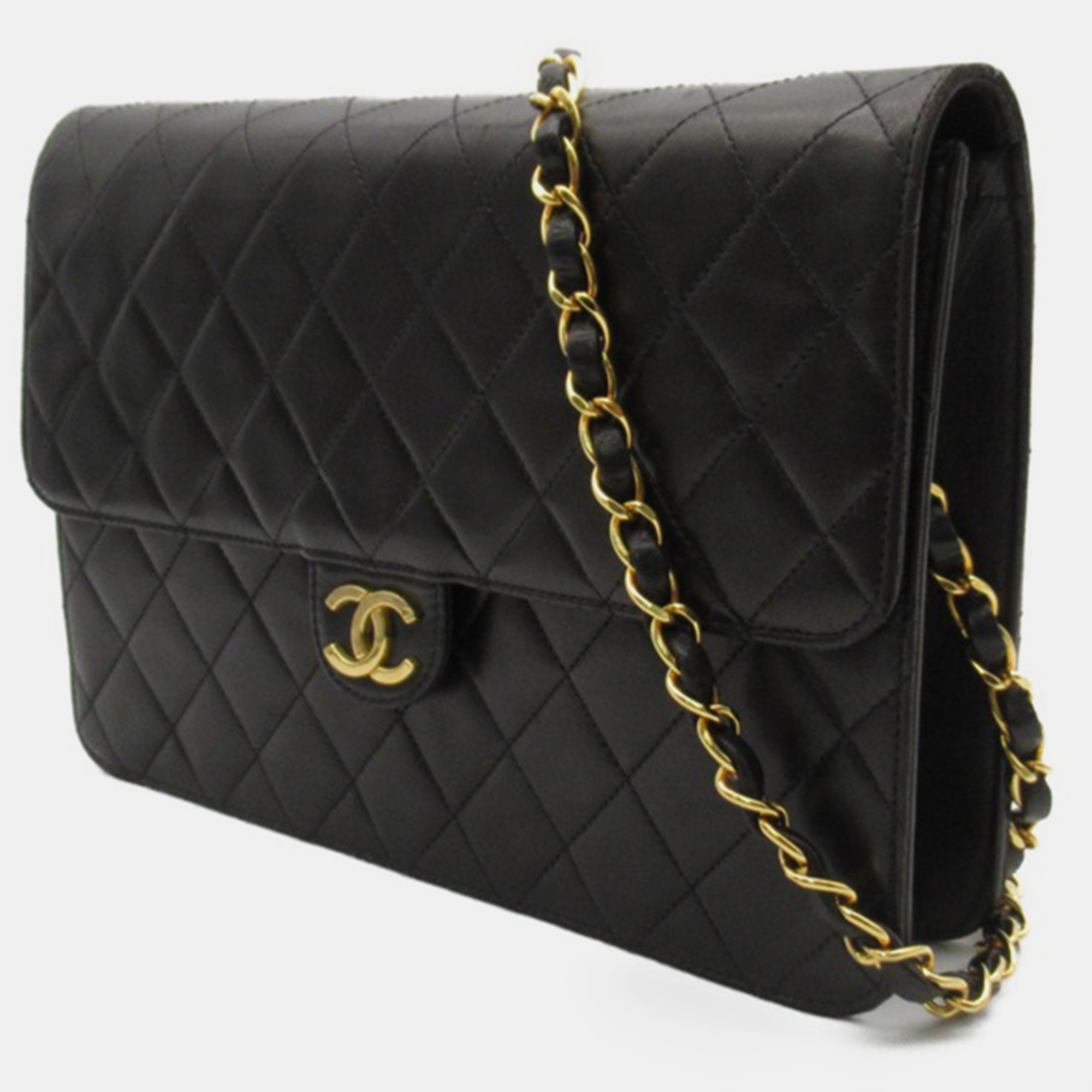 

Chanel Black Leather  Classic Single Flap Bag