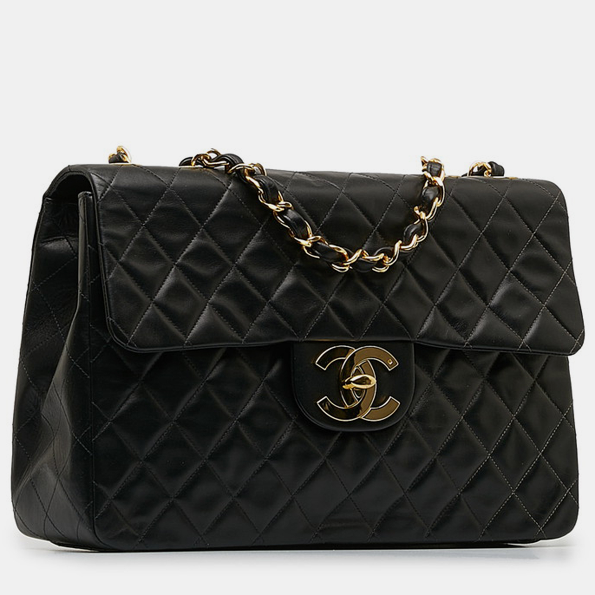 

Chanel Black Leather Jumbo Classic Single Flap Bag