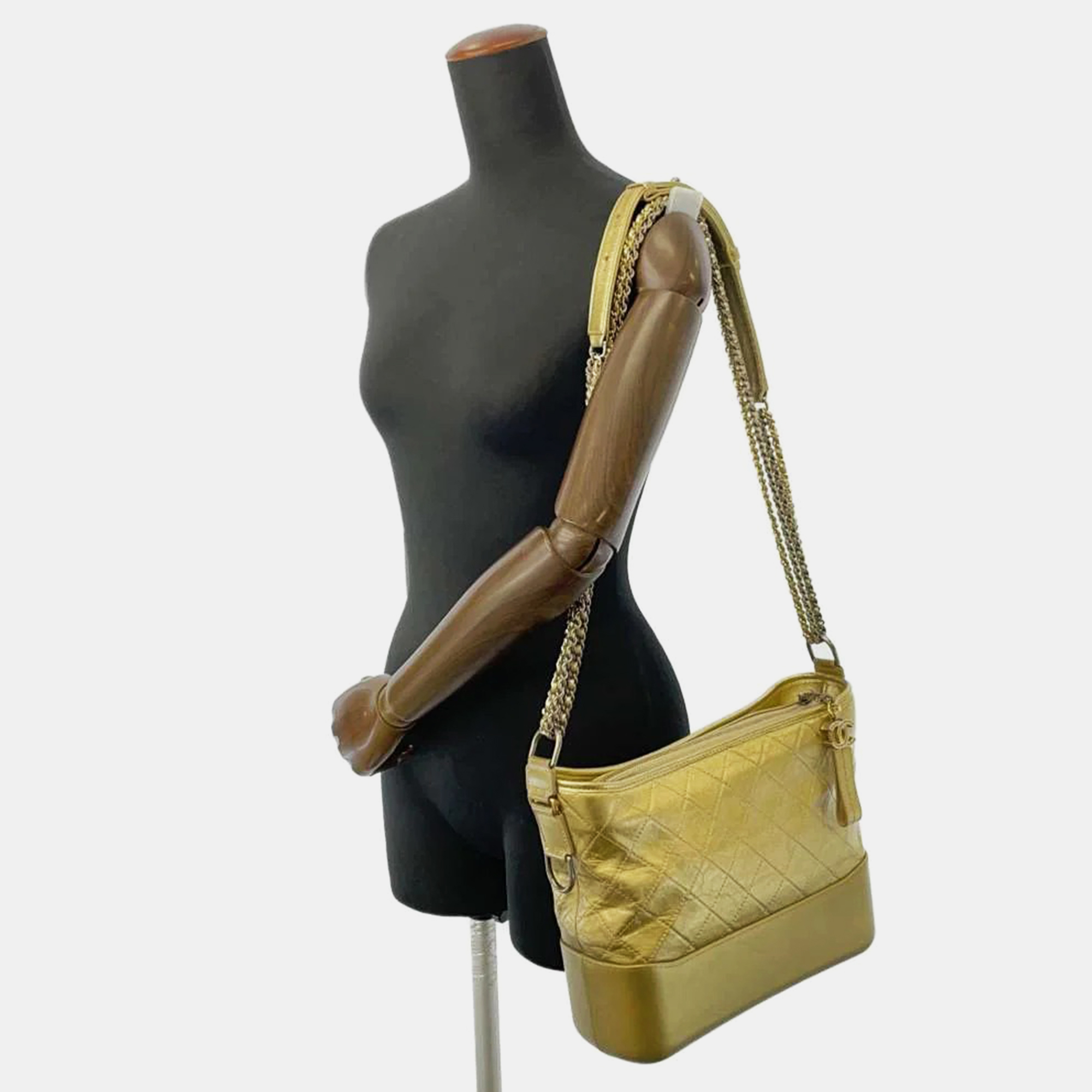 

CHANEL Gold Calf Leather Gabriel Small Chain Shoulder Bag