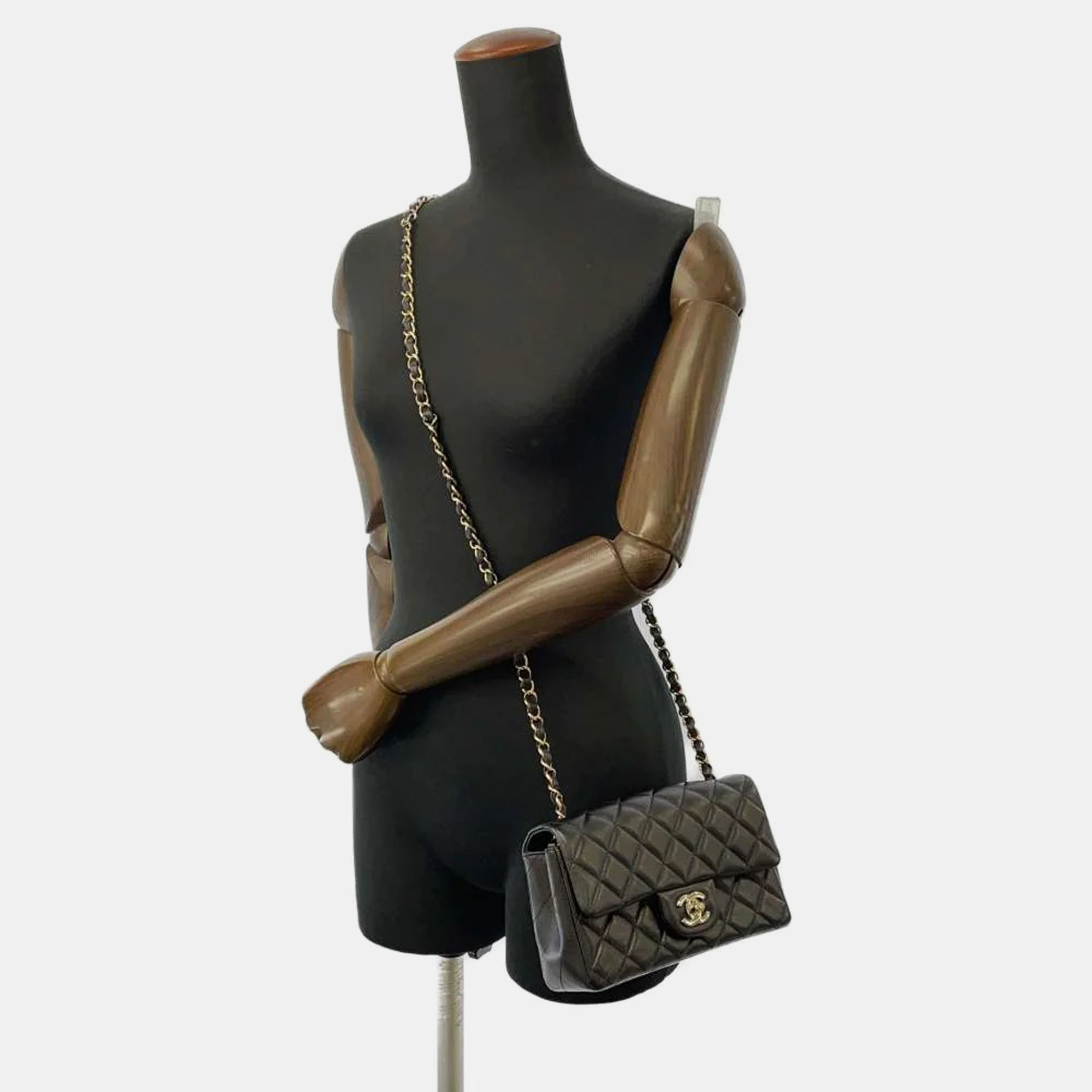 

CHANEL Black Lambskin Mini Pearl Crush Bag