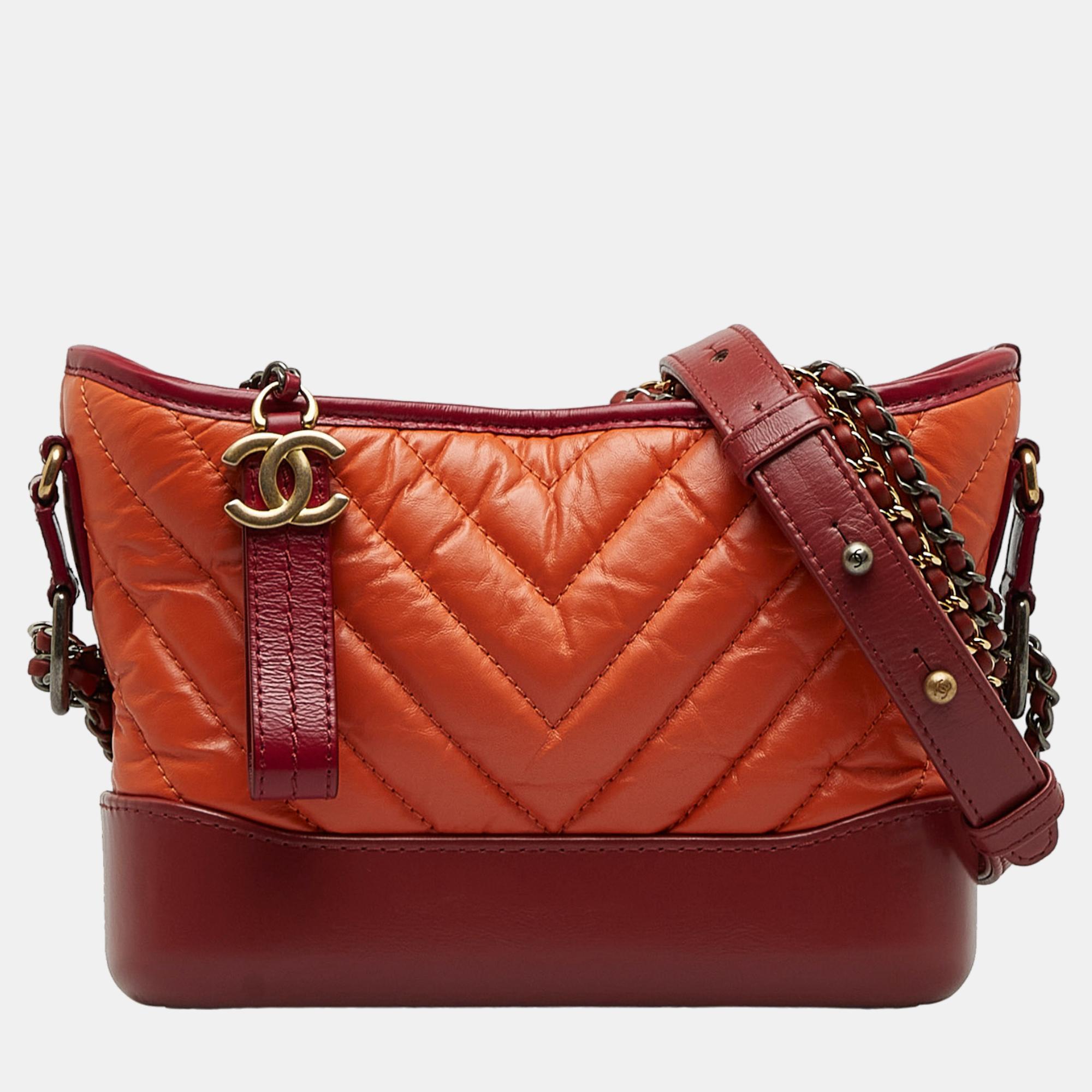 

Chanel Orange Small Lambskin Gabrielle Crossbody Bag