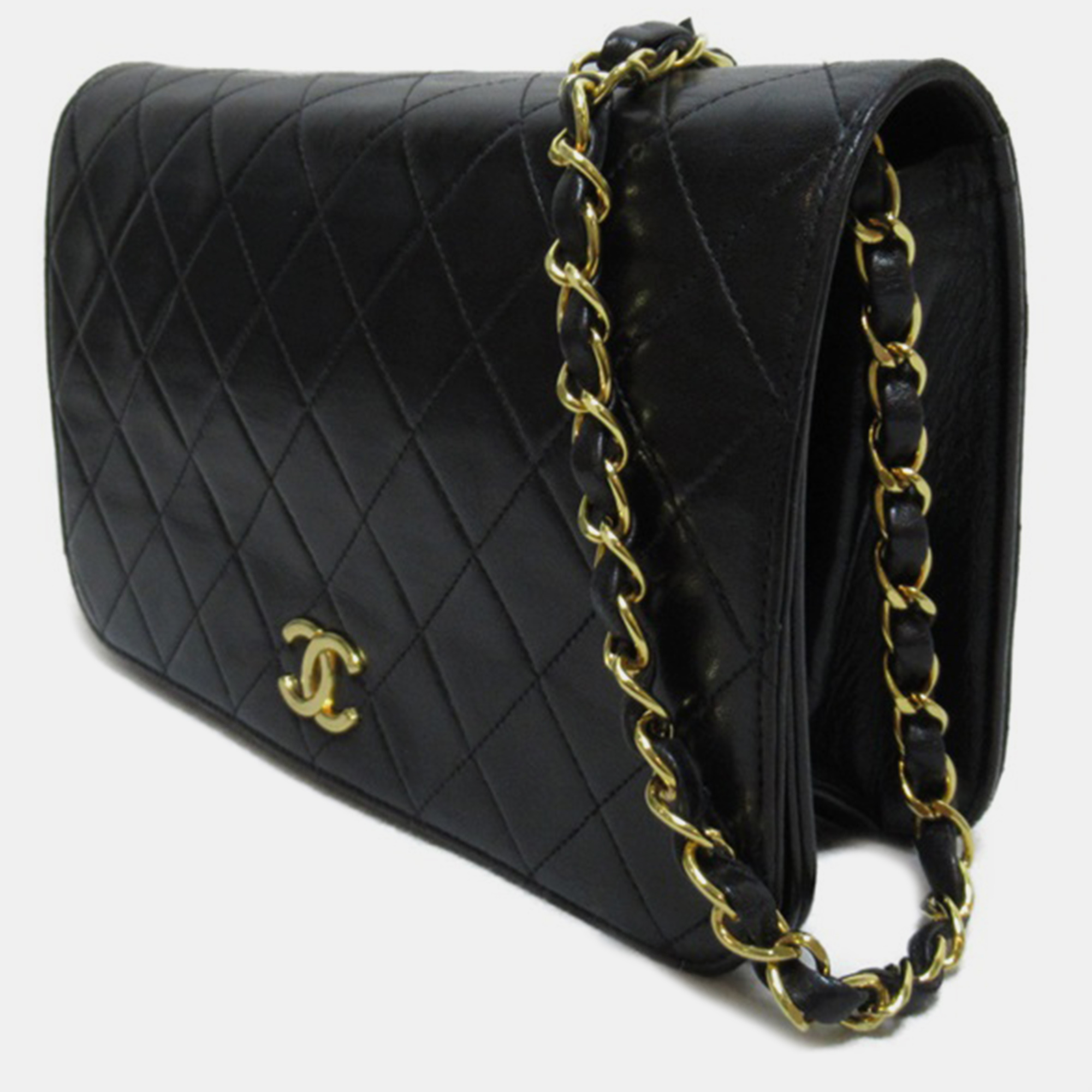 

Chanel Vintage Full Quilted Lambskin Small Flap Bag, Black