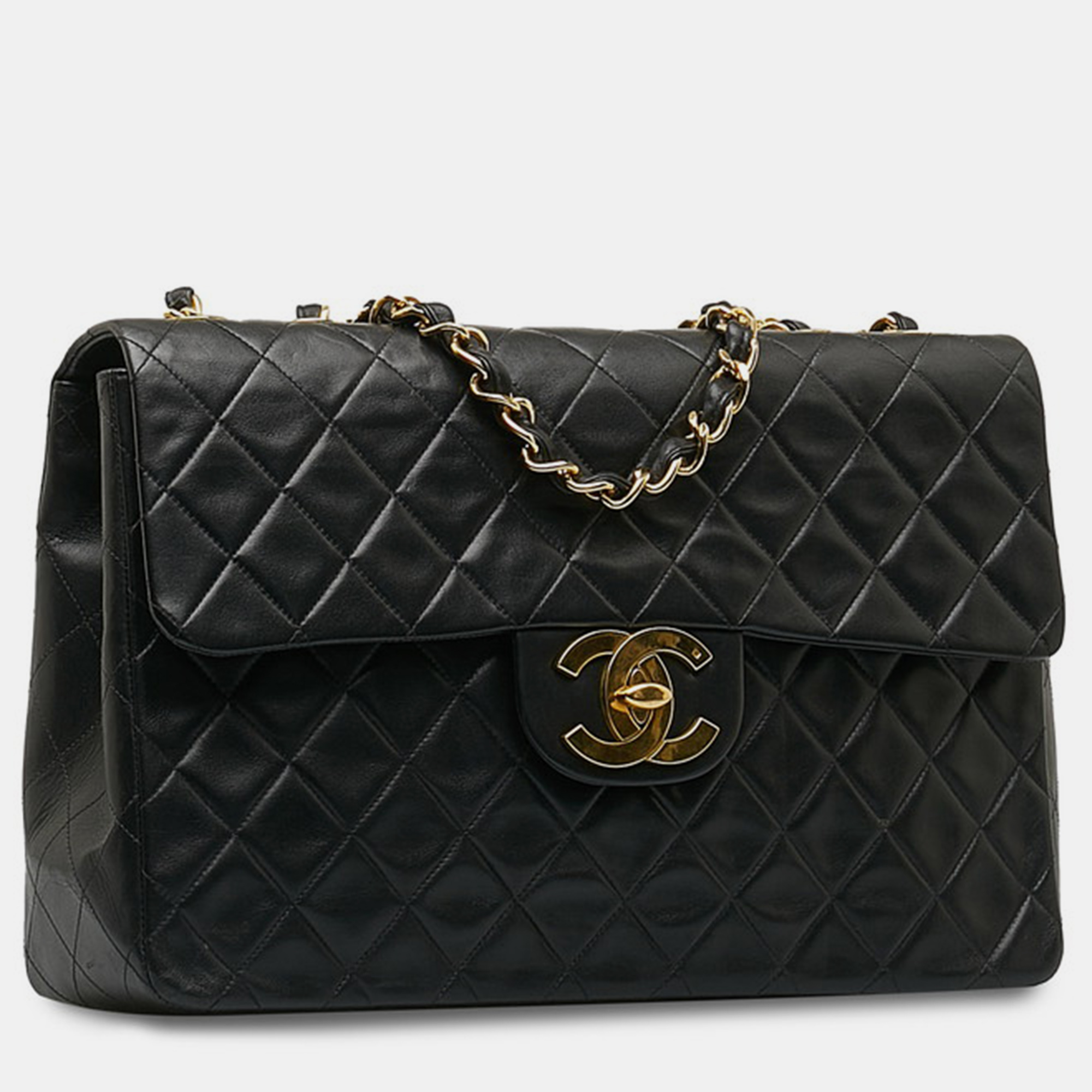 

Chanel Black Leather Jumbo Classic Single Flap Bag