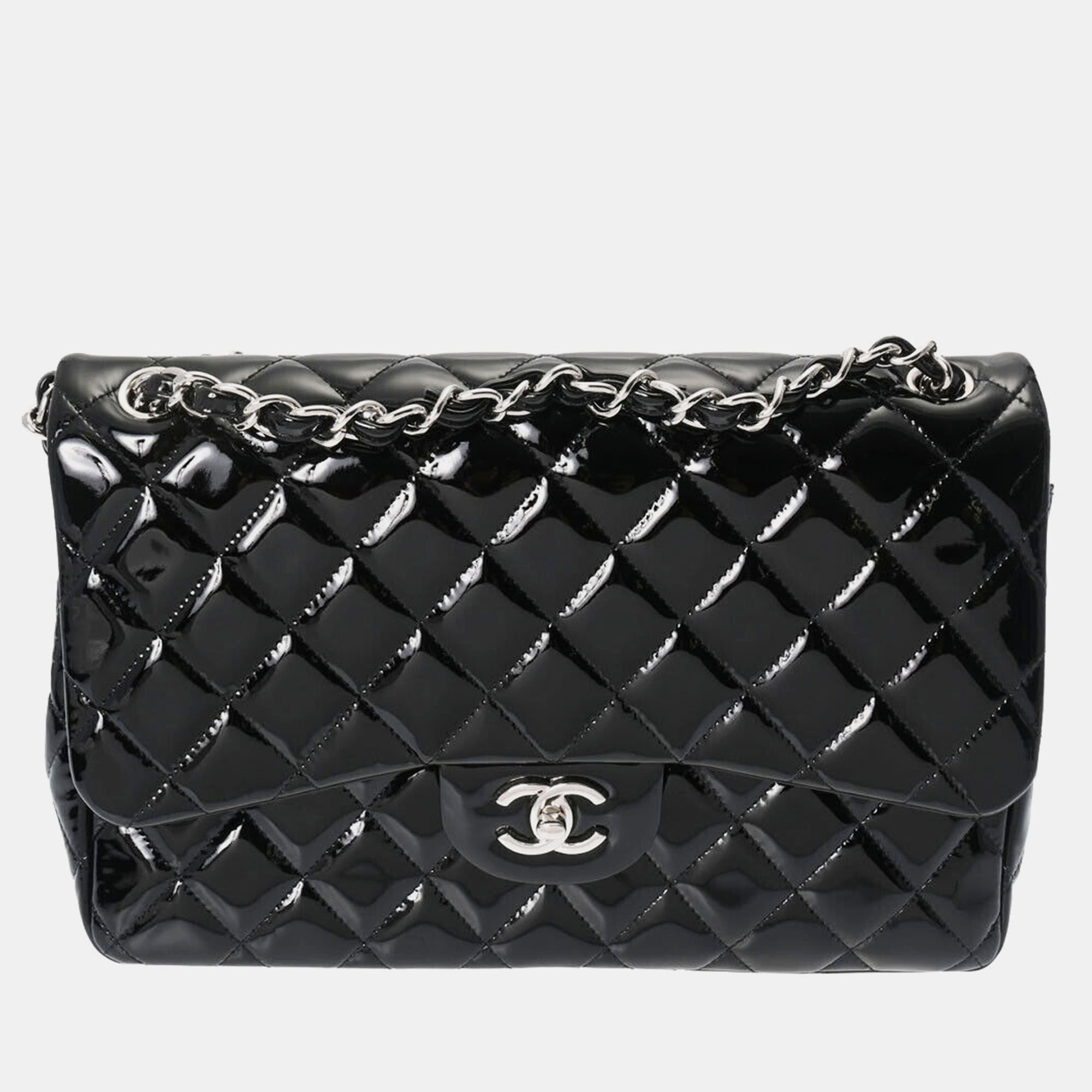 

Chanel Black Patent Leather Classic Double Flap Bag