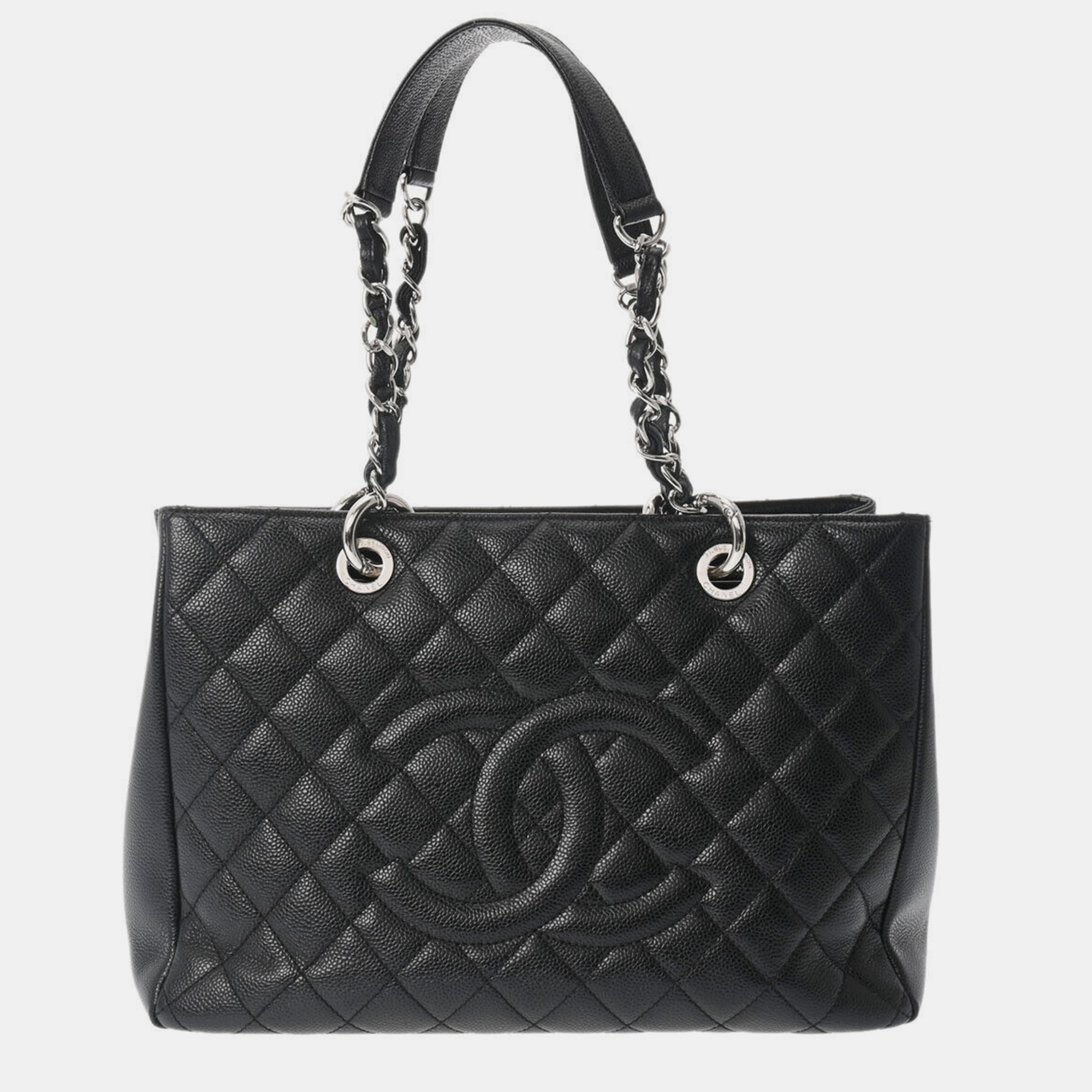 

Chanel Black Leather CC Grand Shopping Tote Bag